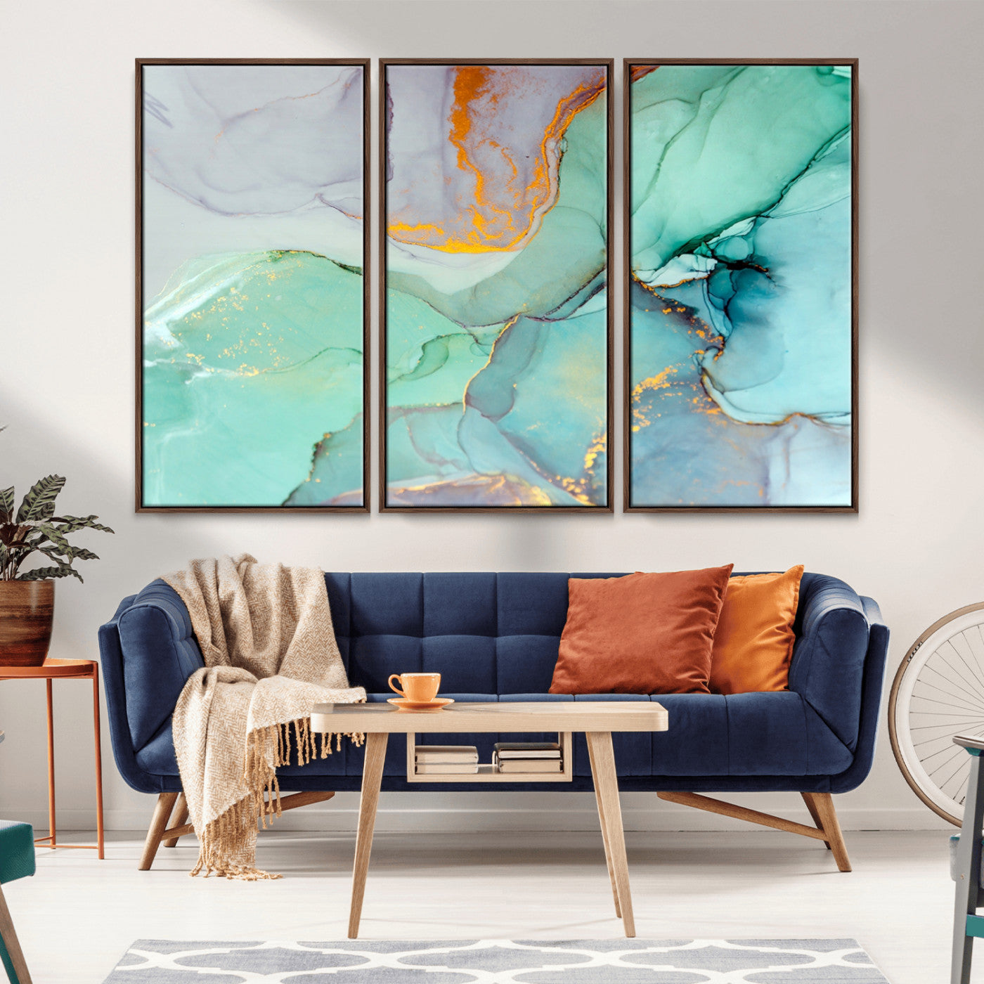 -Colorful Marble Fluid Effect Canvas Wall Art Print