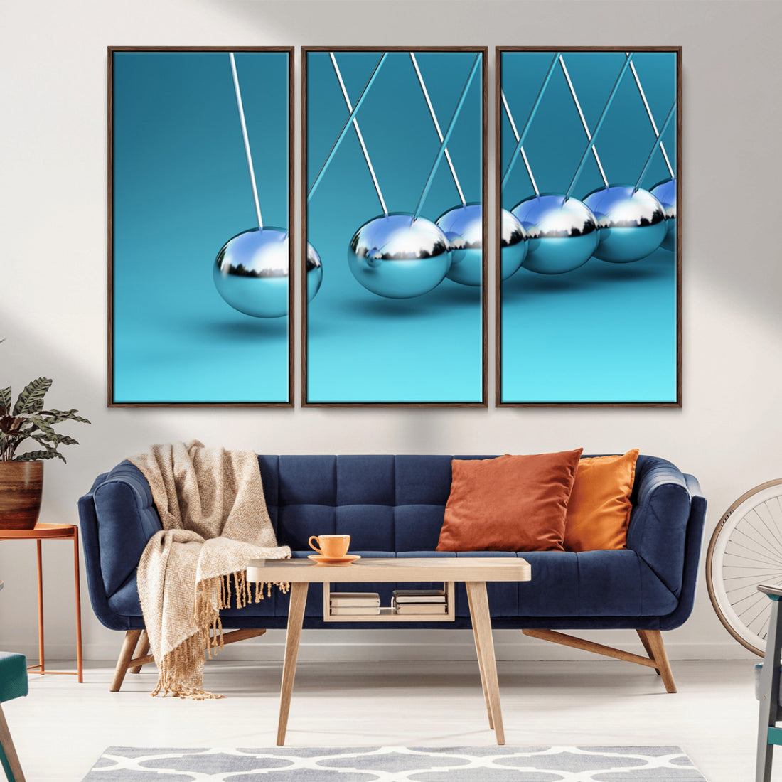 Wall Art Newton's Cradle Canvas Print | Framed Newton Cradle Office Art