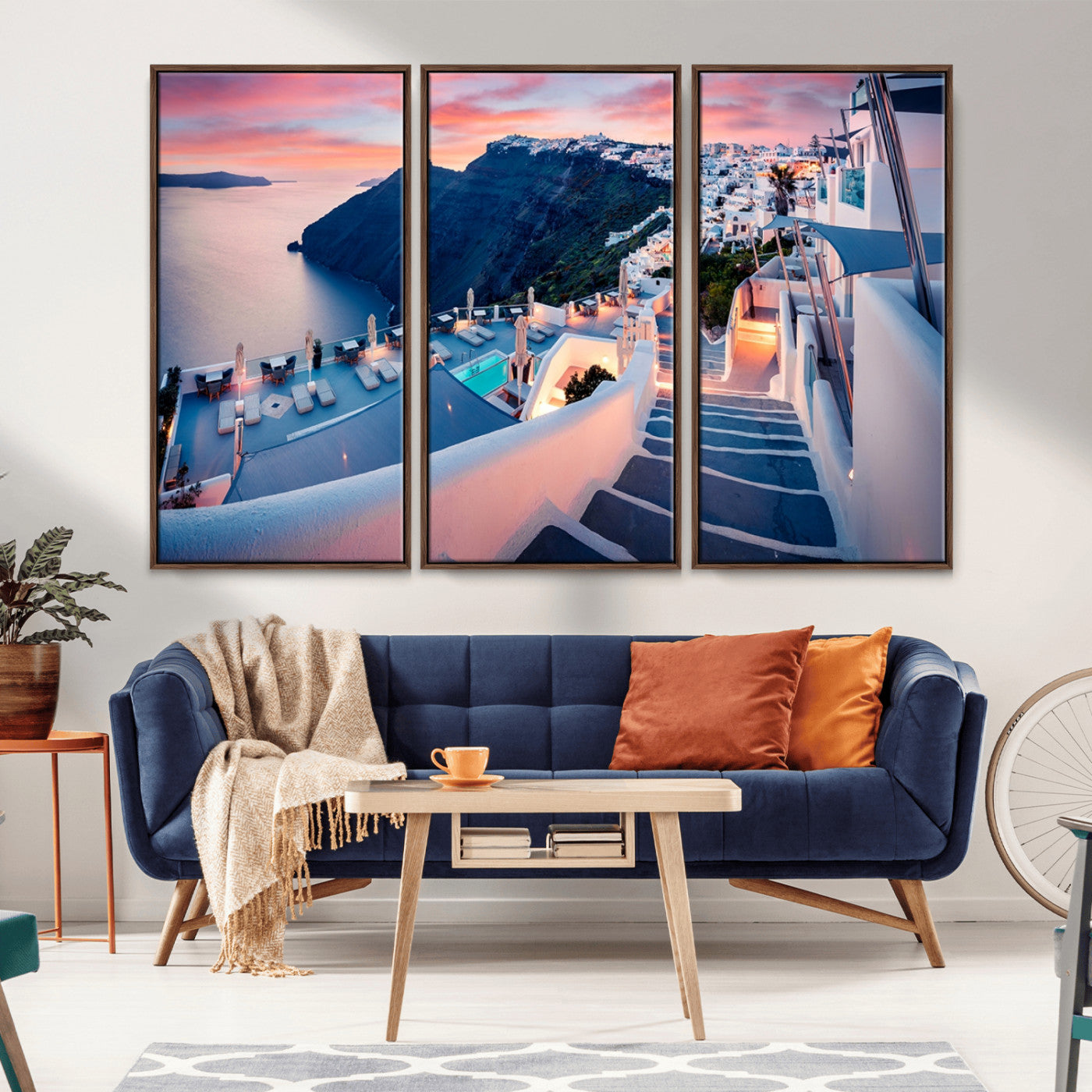 -Santorini Island Wall Art Canvas Print