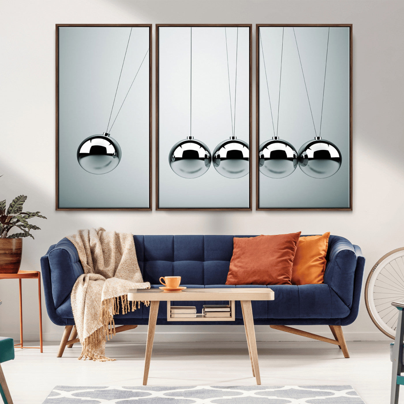 -Newton's Cradle Wall Art Canvas Print, Framed Newton Cradle Wall Art