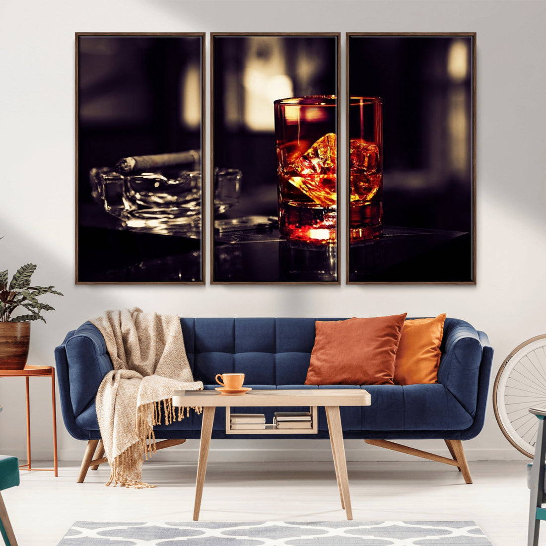 Whiskey and Cigar Canvas | Luxurious Wall Art for Home or Bar