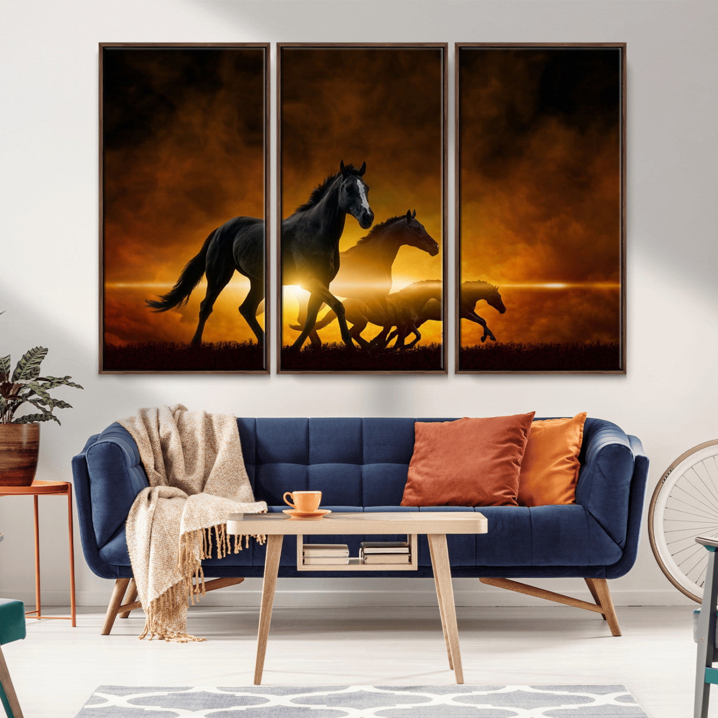 -Horse Wall Art Canvas Print, Multi Panel Animal Canvas Print