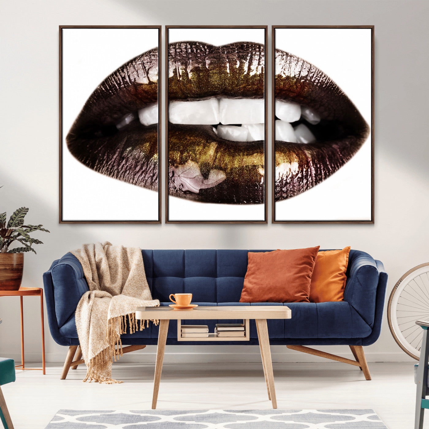 -Close Up Lips Wall Art Canvas Print
