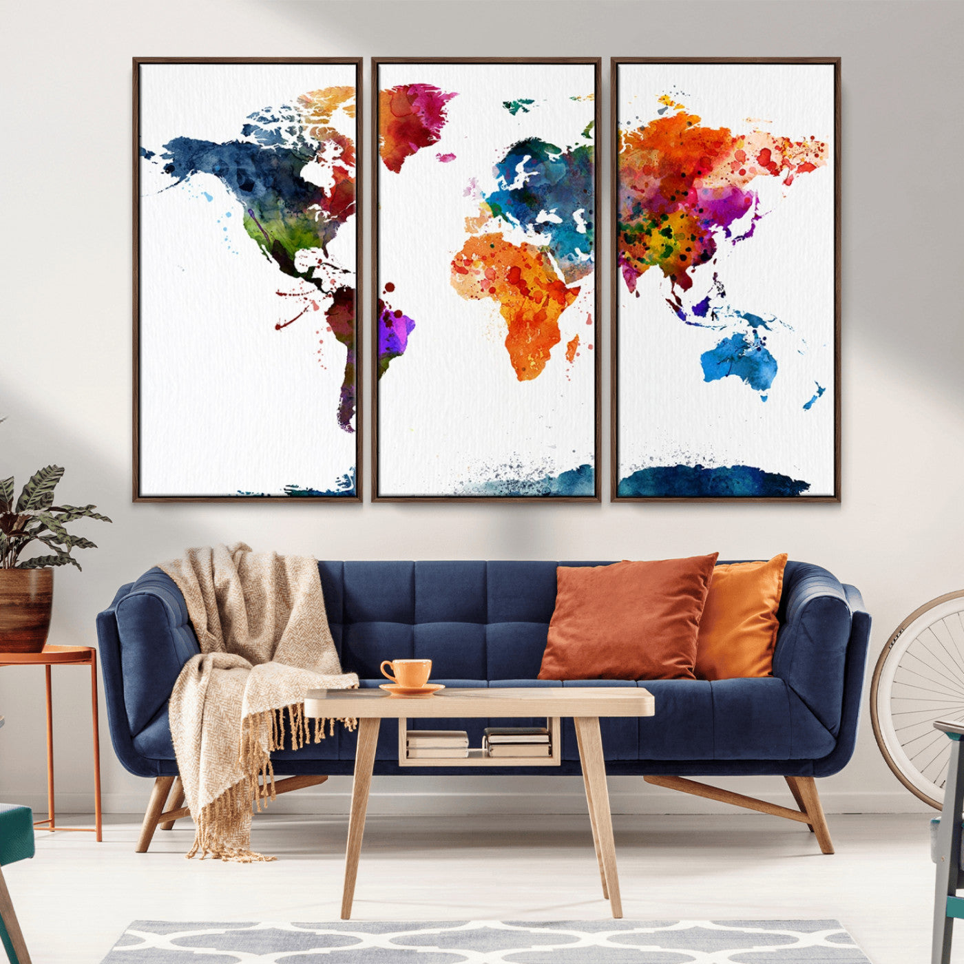 -Push Pin World Map Canvas Print – Travel Tracker Wall Art for Couples, Perfect Anniversary Gift for Home or Office Decor
