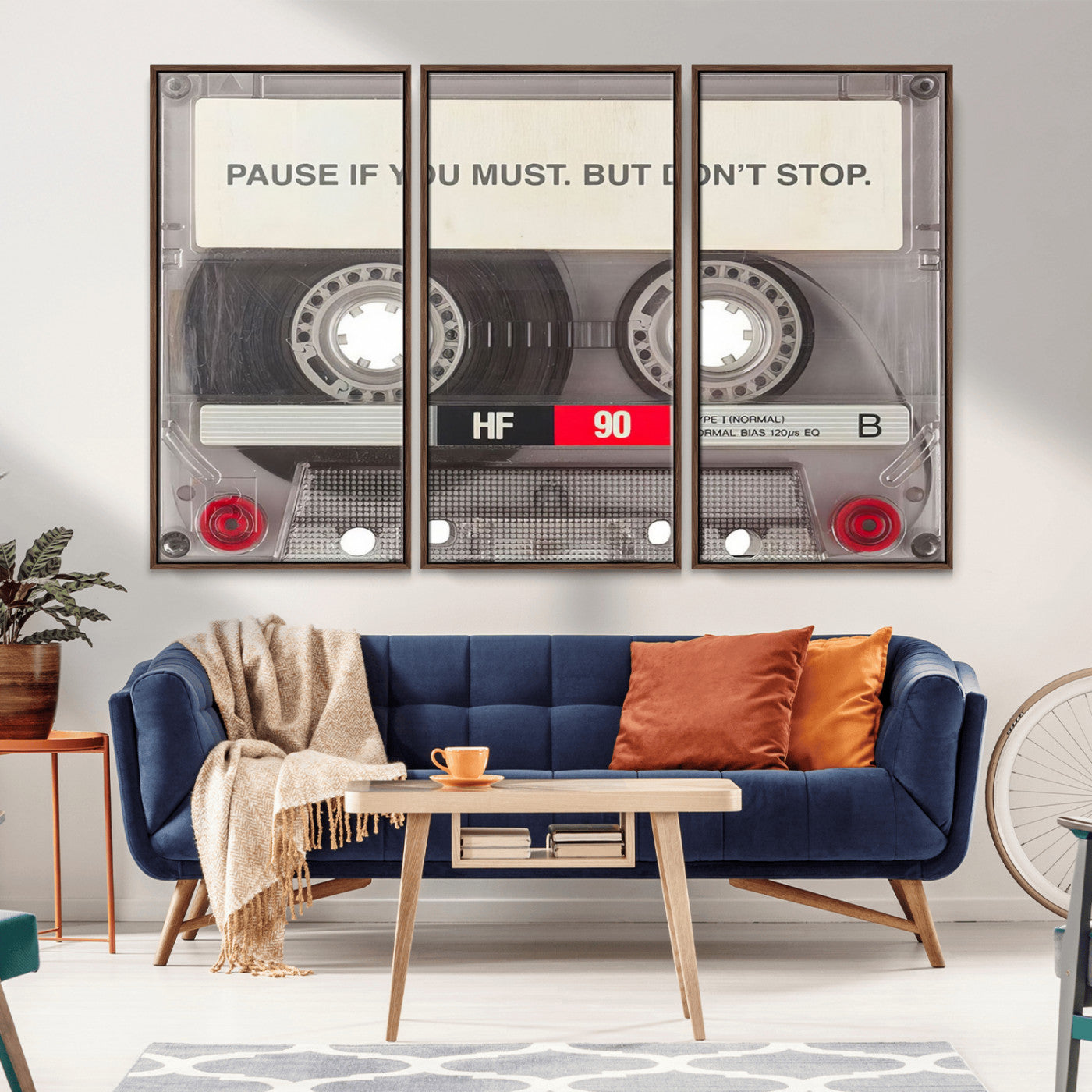 -Music Cassette Iconic Wall Art Canvas Print