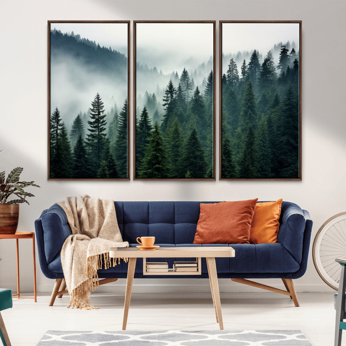 Captivating Misty Forest Wall Art Premium Canvas Print, Foggy and Serene Atmosphere Canvas