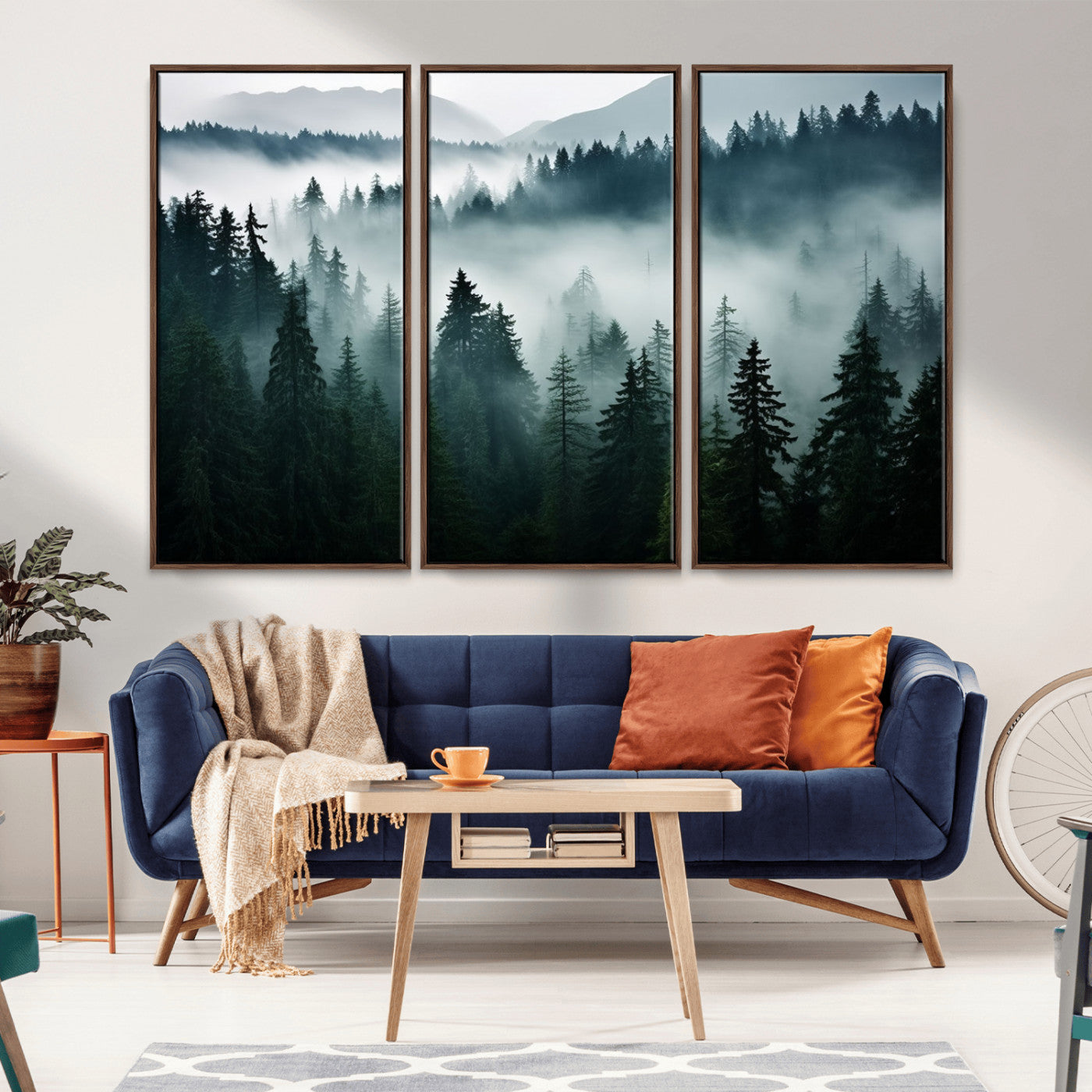 -Captivating Misty Forest Wall Art Canvas, Premium Canvas Print a Foggy and Serene Atmosphere