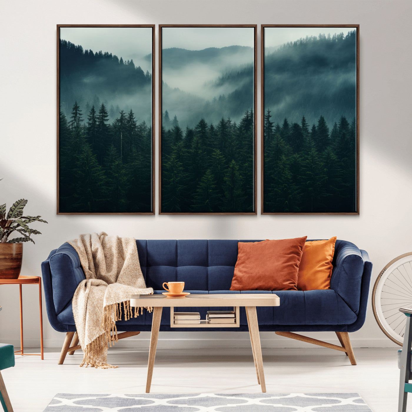 -Captivating Misty Forest Wall Art Premium Canvas Print, Foggy and Serene Atmosphere Wall Art Canvas