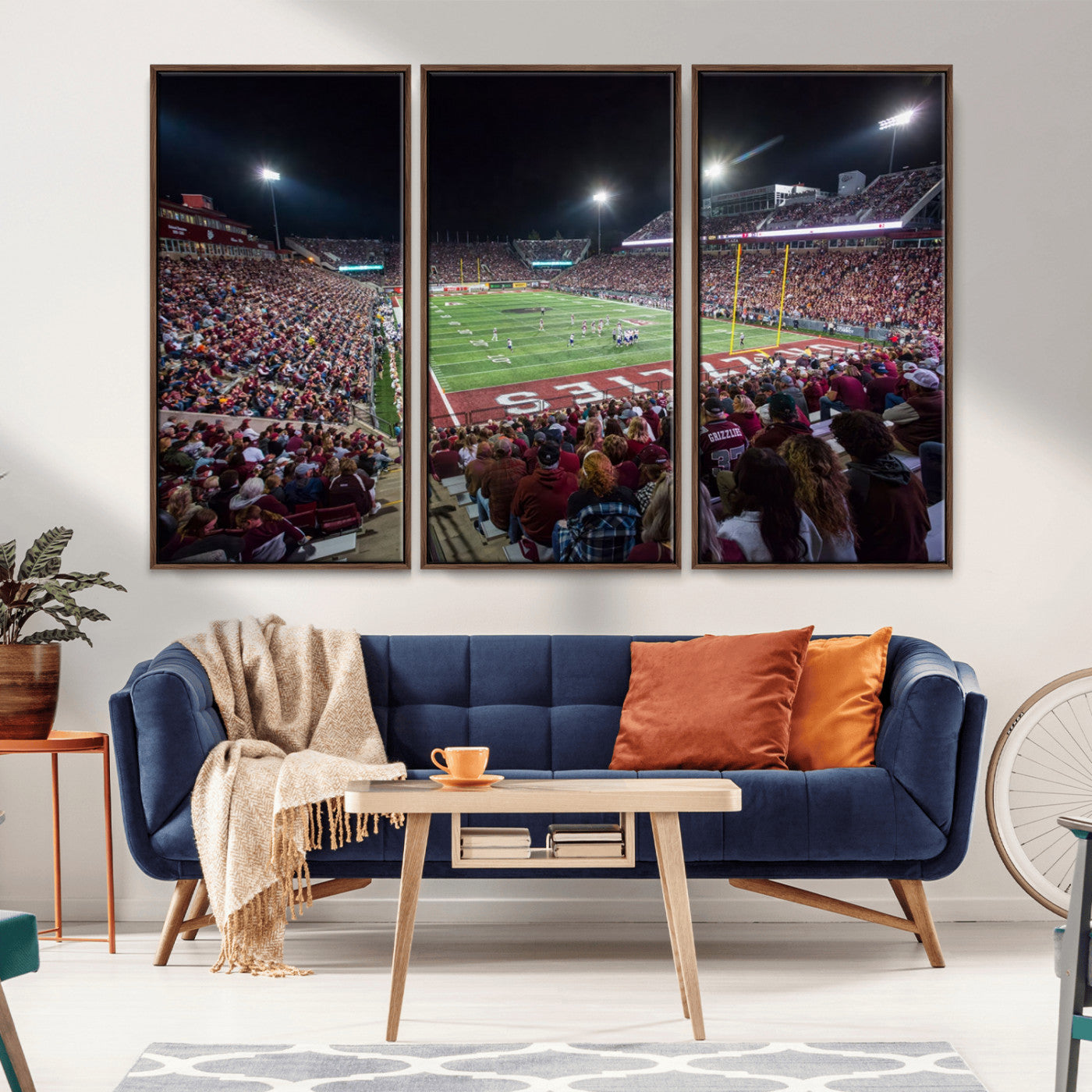 -American Football Wall Art Canvas Print Framed Stadium Sport Wall Art Print Iconic Game Day Decor for Home, Office