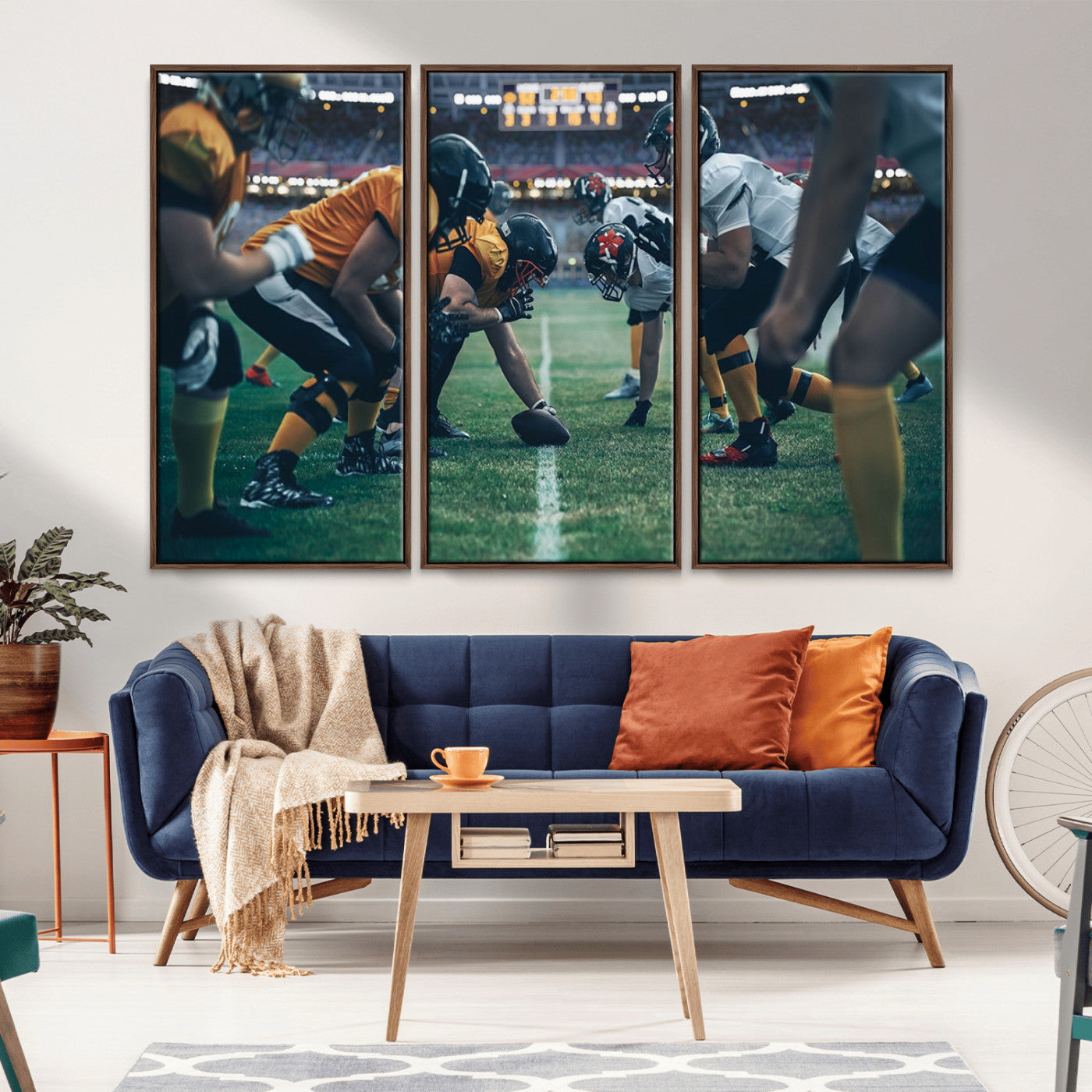 -American Football Playing Wall Art Canvas Print