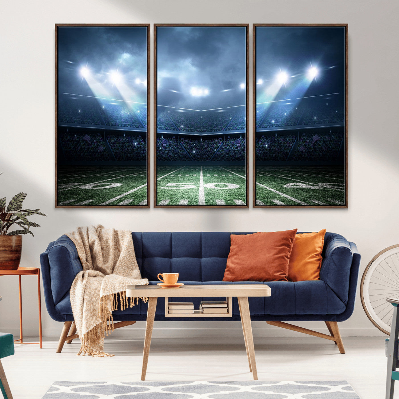 74741-MGV-CV-36X24-American Football Stadium Wall Art Canvas, American Football Stadium Canvas Print