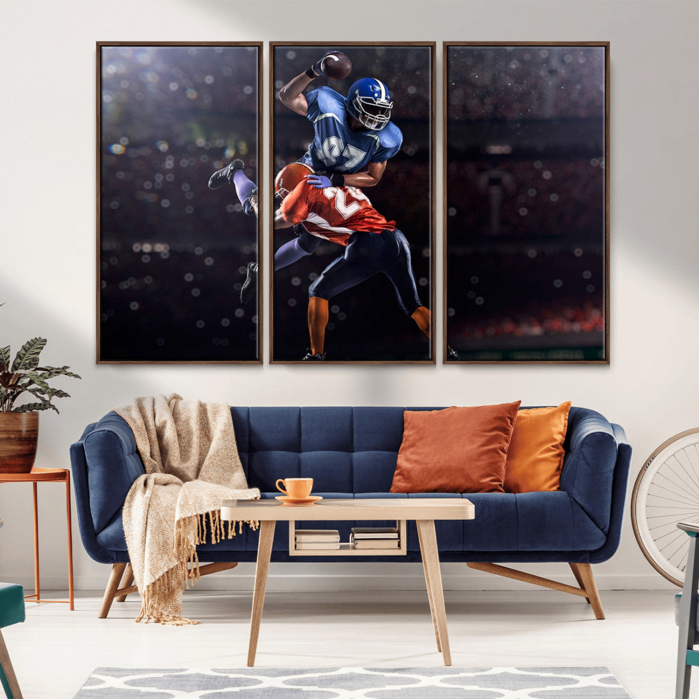 76491-MGV-CV-36X24-American Football Wall Art Canvas Print, Stadium Sport Wall Art Print