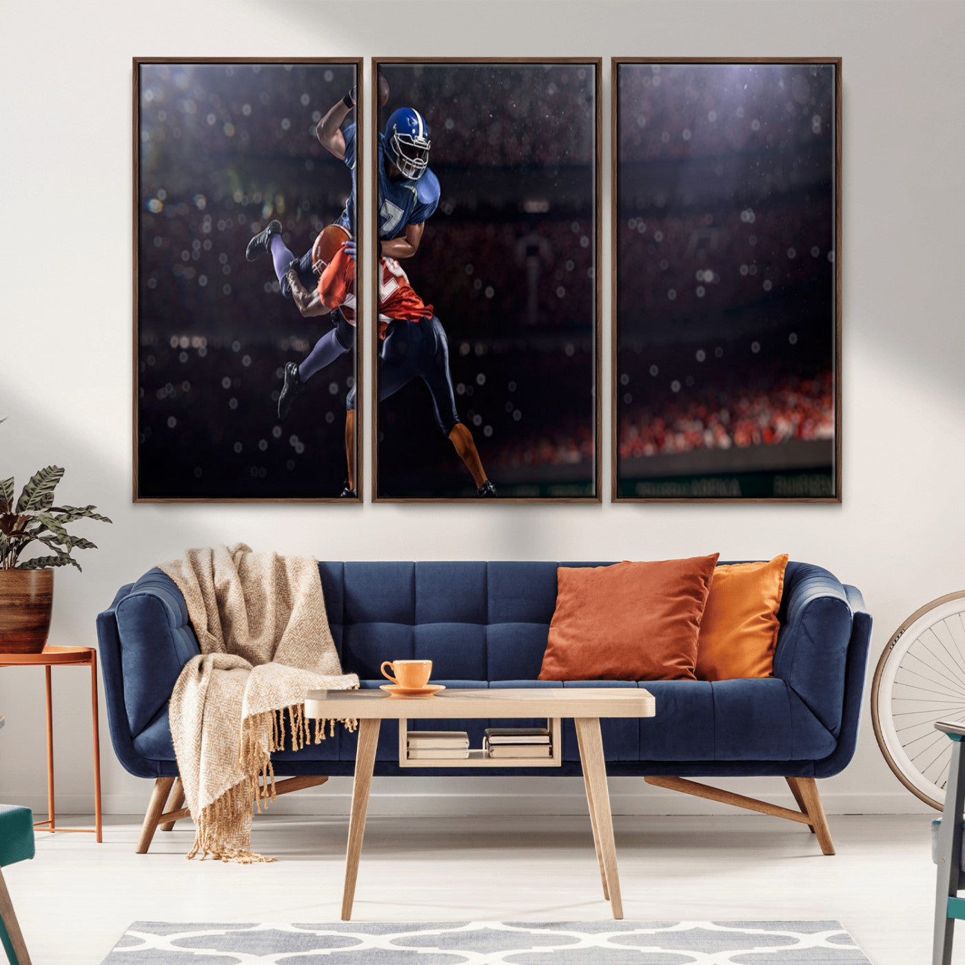 68009-MGV-CV-36X24-American Football Wall Art Canvas Print, Stadium Sport Wall Art Print
