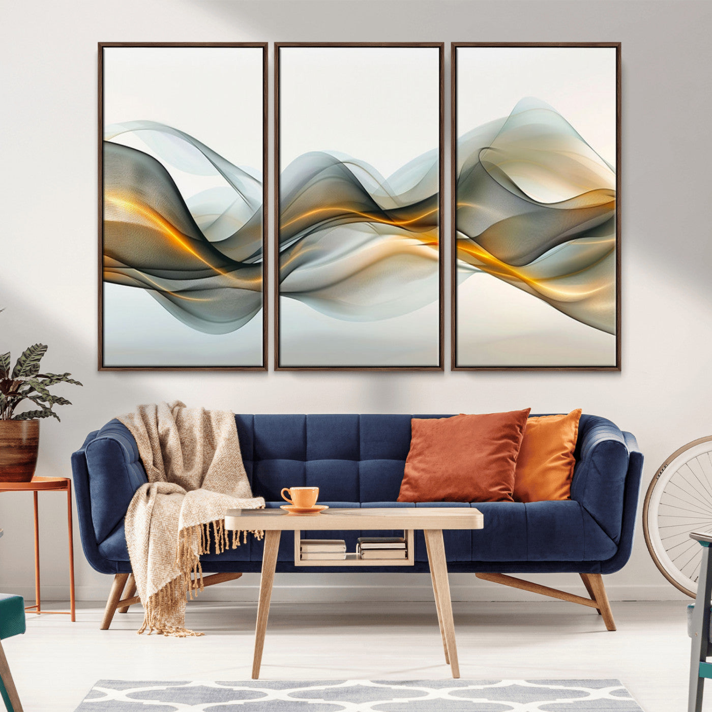 ES1001-MGV-CV-36X24-Abstract Wave Canvas Wall Art – Fluid Contemporary Elegance in Motion – Ready to Hang