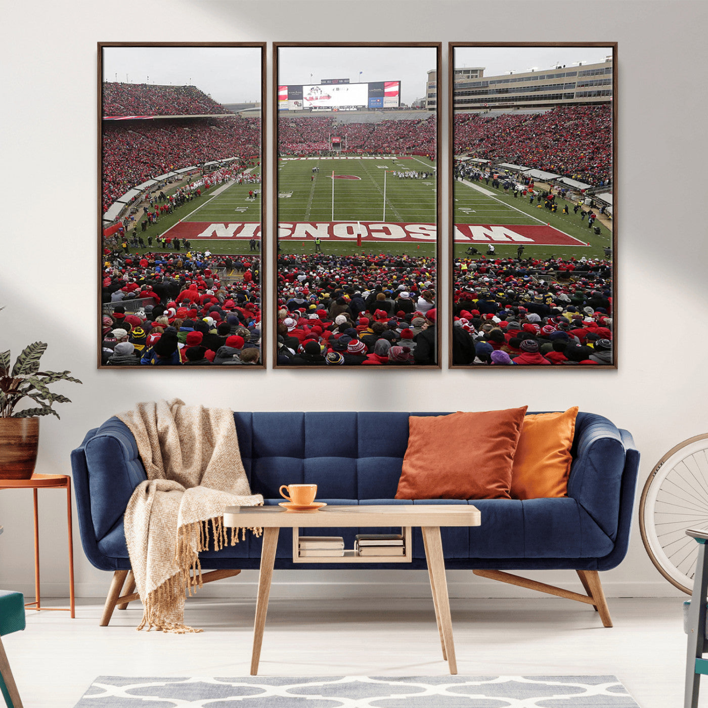 23461-MGV-CV-36X24-Wisconsin Badgers Team Print Canvas - Madison Camp Randall Stadium Wall Art Canvas Print
