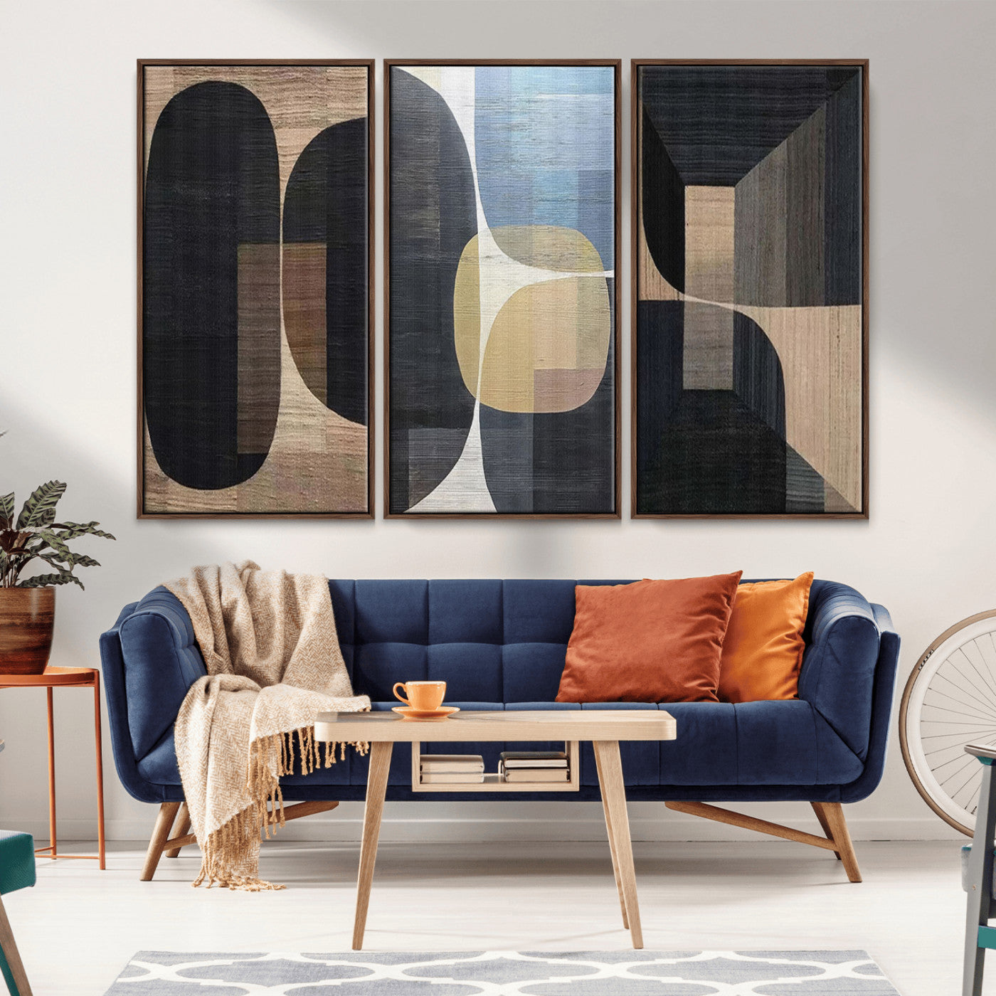 75252-MGV-CV-36X24-Minimalist Wabi Sabi Abstract Geometric Wall Art Canvas Print – Modern Minimalist Shapes – Ready to