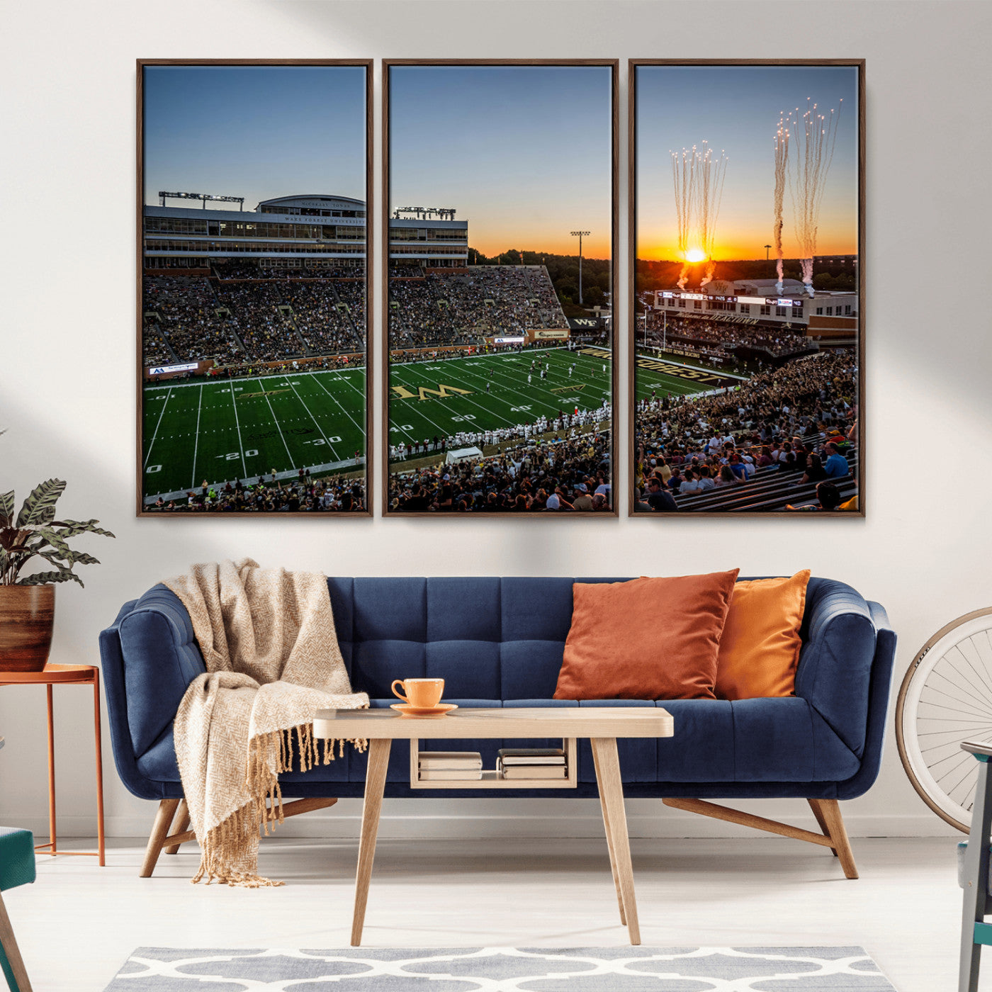 29253-MGV-CV-36X24-Demon Deacons Football Team Print Canvas- Winston-Salem Allegacy Federal Credit Union Stadium Wall