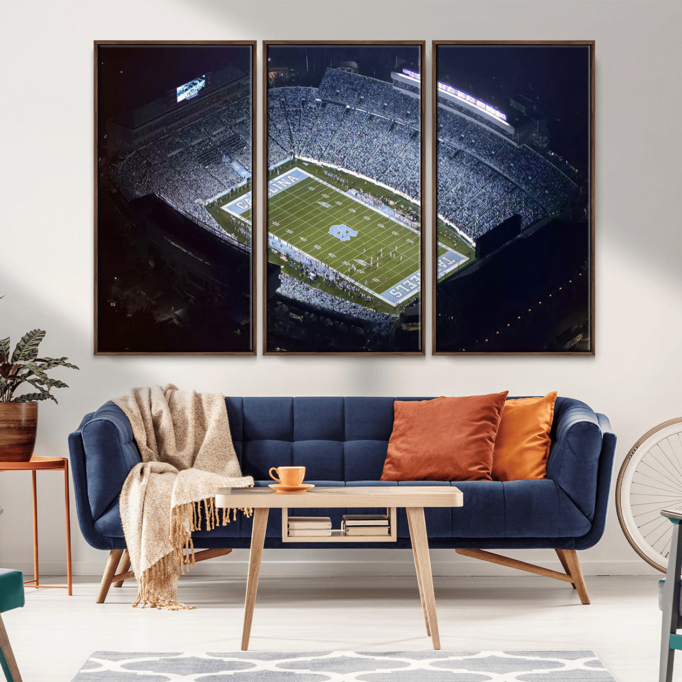 88375-MGV-CV-36X24-University of North Carolina Tar Heels Football Team Print - Chapel Hill Kenan Memorial Stadium