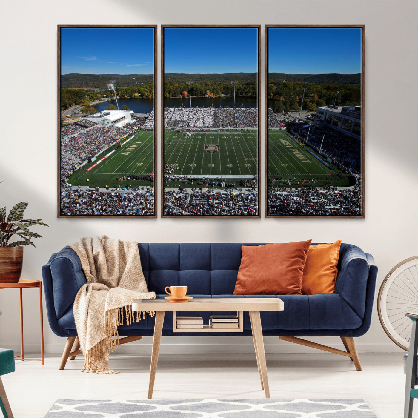 52056-MGV-CV-36X24-Army Black Knights Football Team Print - West Point Michie Stadium Wall Art Canvas Print