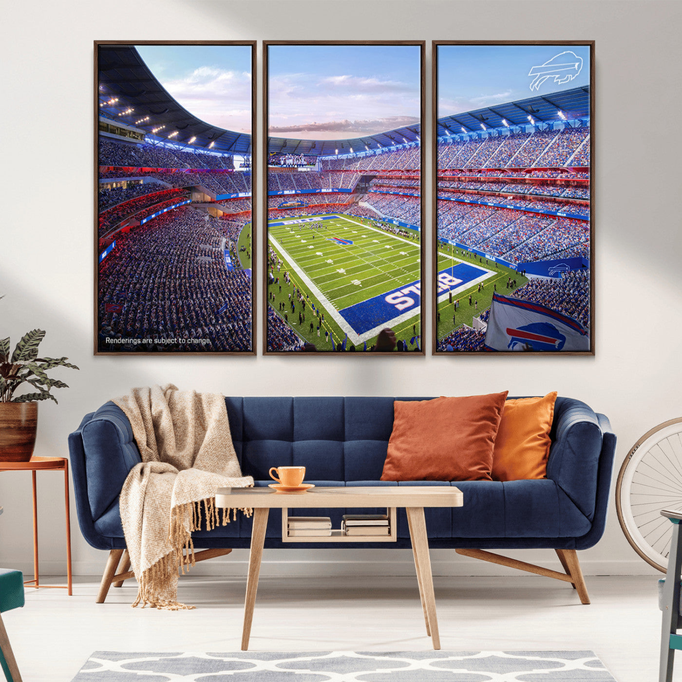 57873-MGV-CV-36X24-Buffalo Bills Football Team Print Canvas - Buffalo Highmark Stadium Wall Art Canvas Print