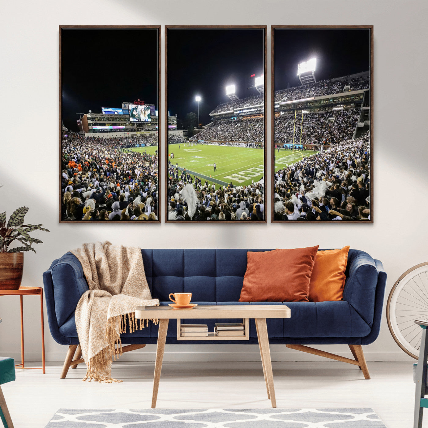 49339-MGV-CV-36X24-Georgia Tech Yellow Jackets Football Team Print - Atlanta Bobby Dodd Stadium Wall Art Canvas Print