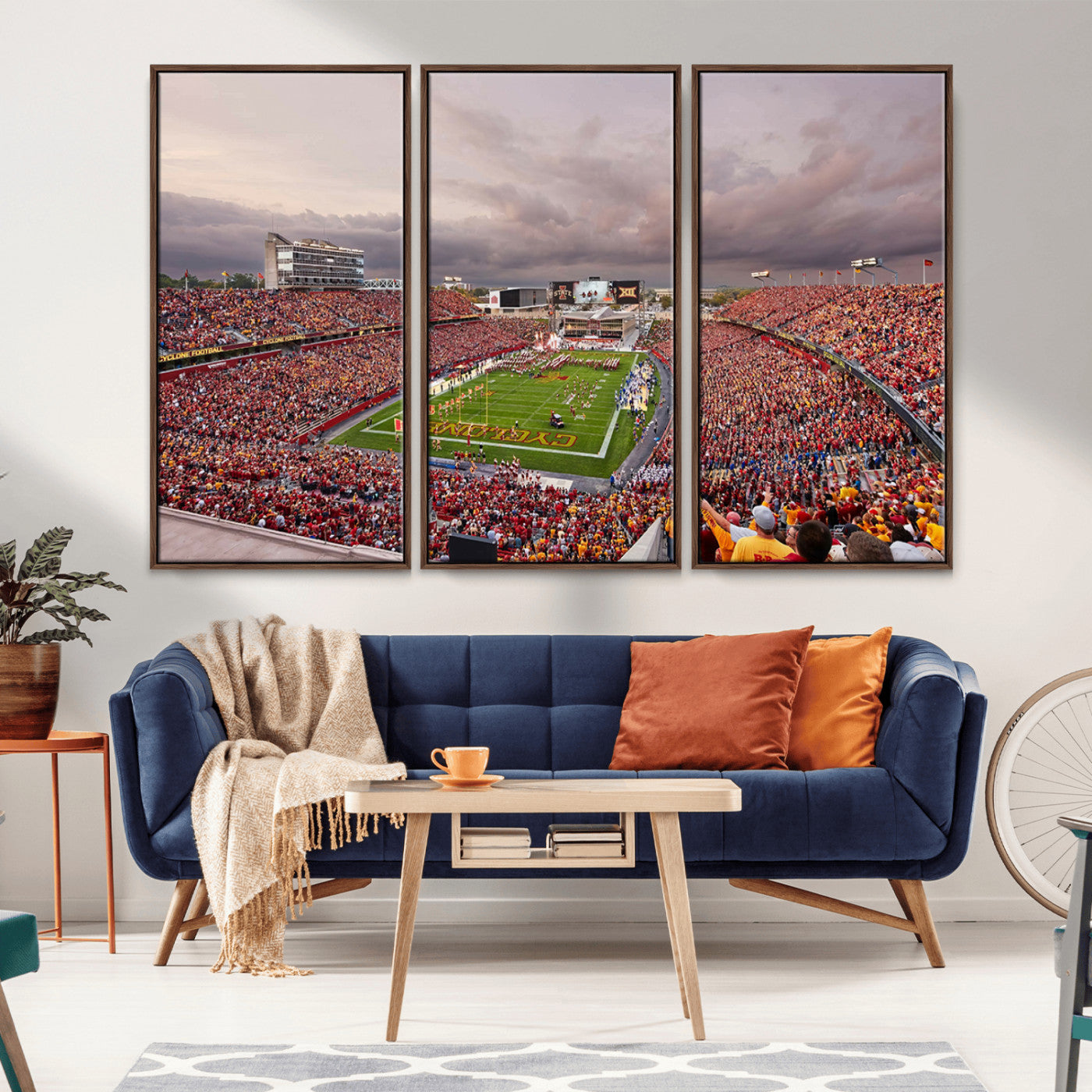 50373-MGV-CV-36X24-Iowa State University Cyclones Football Team Print - Ames Jack Trice Stadium Wall Art Canvas Print
