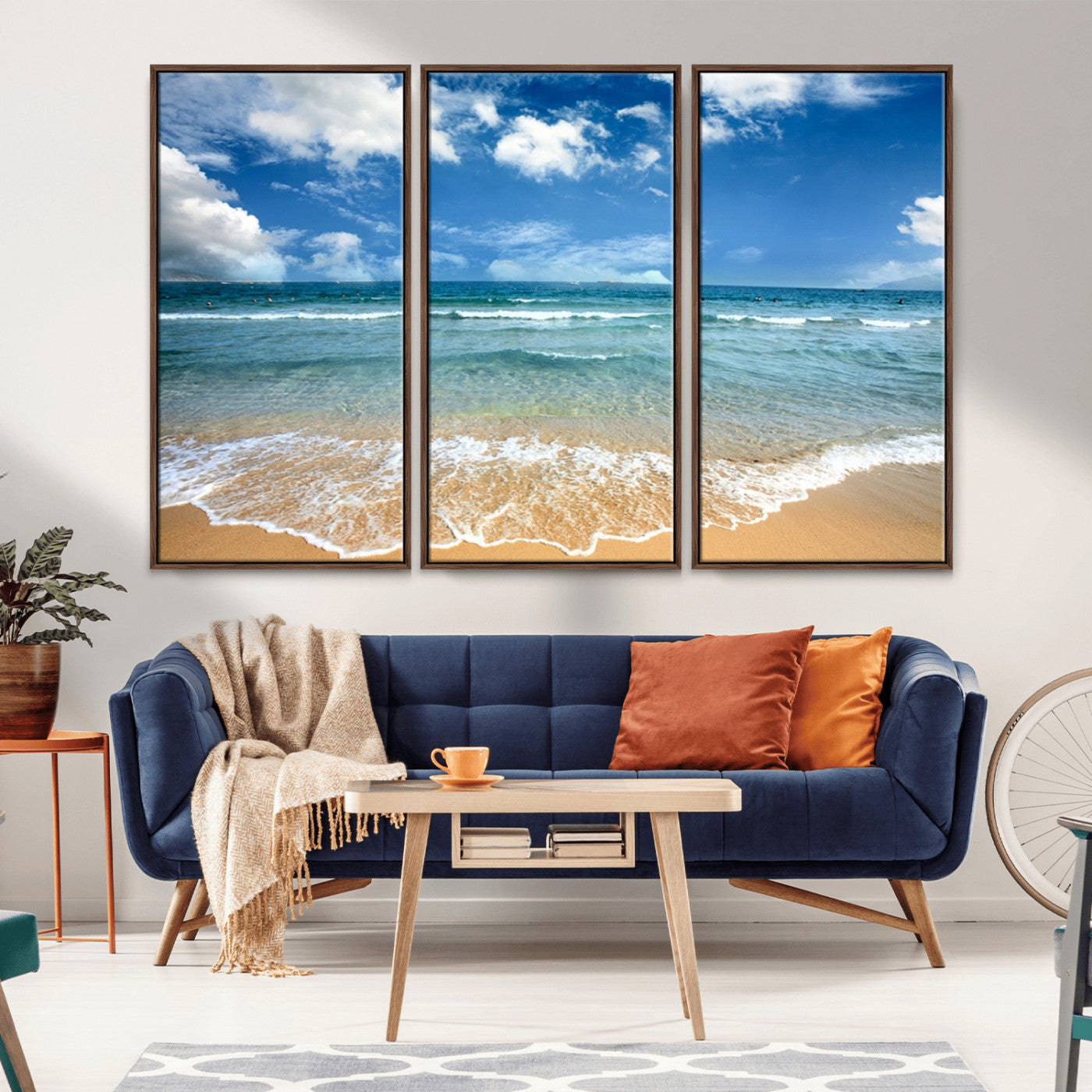 -Sea View From the Beach Canvas Print
