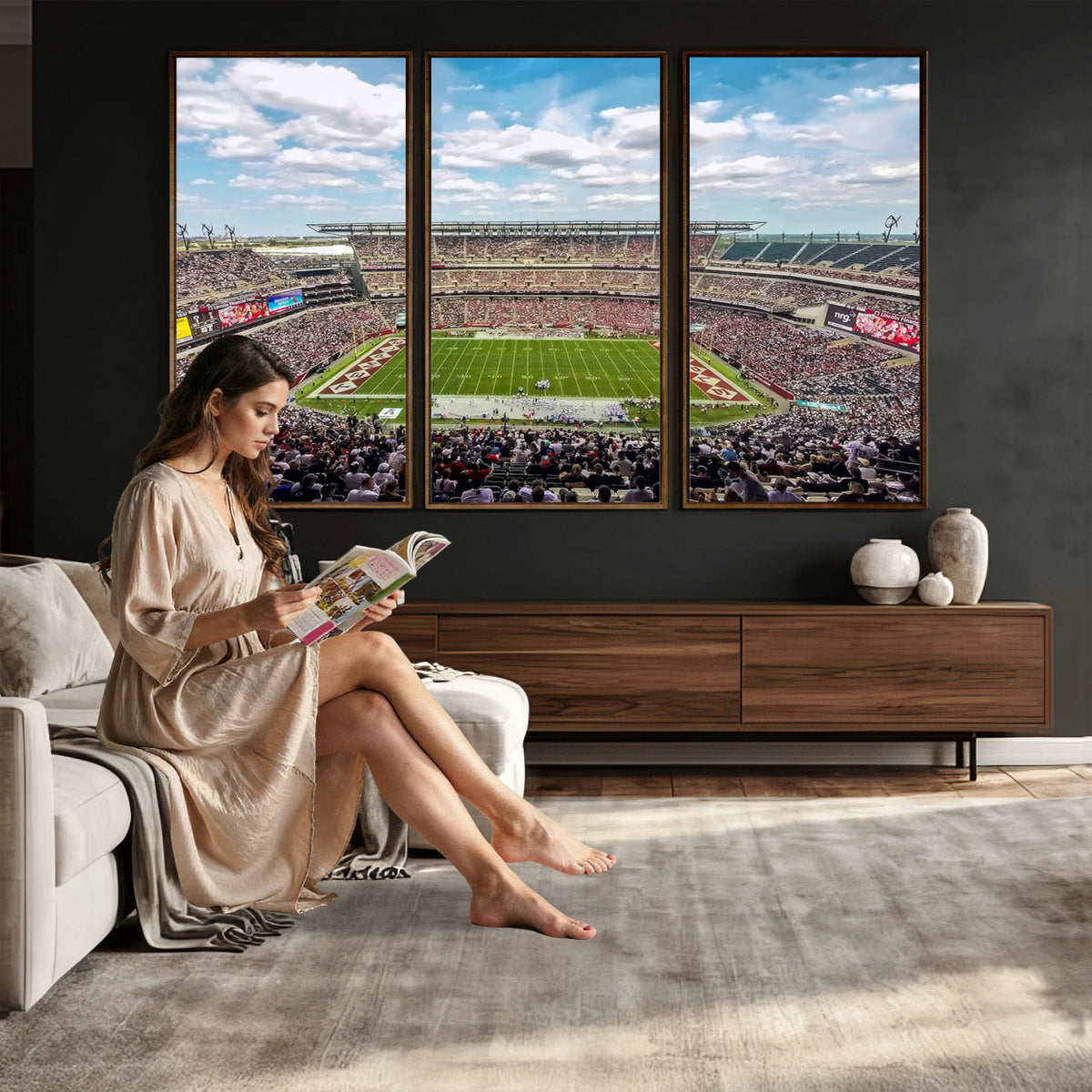 29243-PAN-FL-20X10 - The Temple University Owls Athletics Team Print - Philadelphia Lincoln Financial Field Stadium Wall