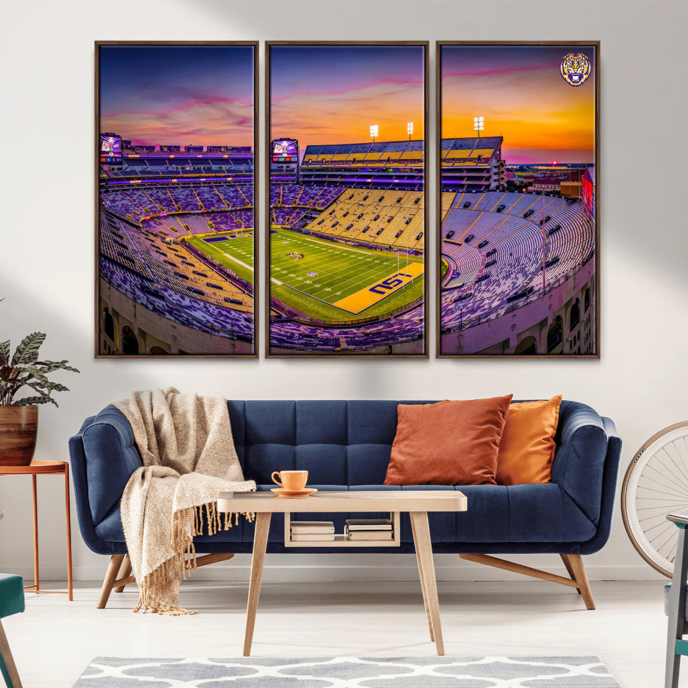 93538-MGV-CV-36X24-The Louisiana State University Tigers Football Team Print - Baton Rouge Tiger Stadium Wall Art