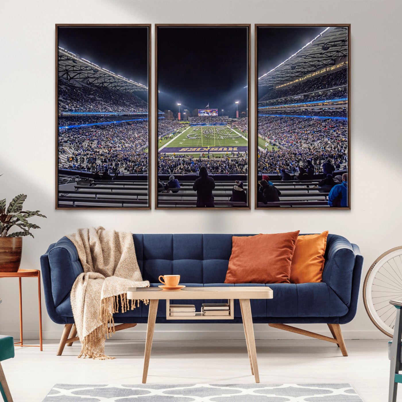 85780-MGV-CV-36X24-The University of Washington Huskies Football Team Print - Seattle Husky Stadium Wall Art Canvas