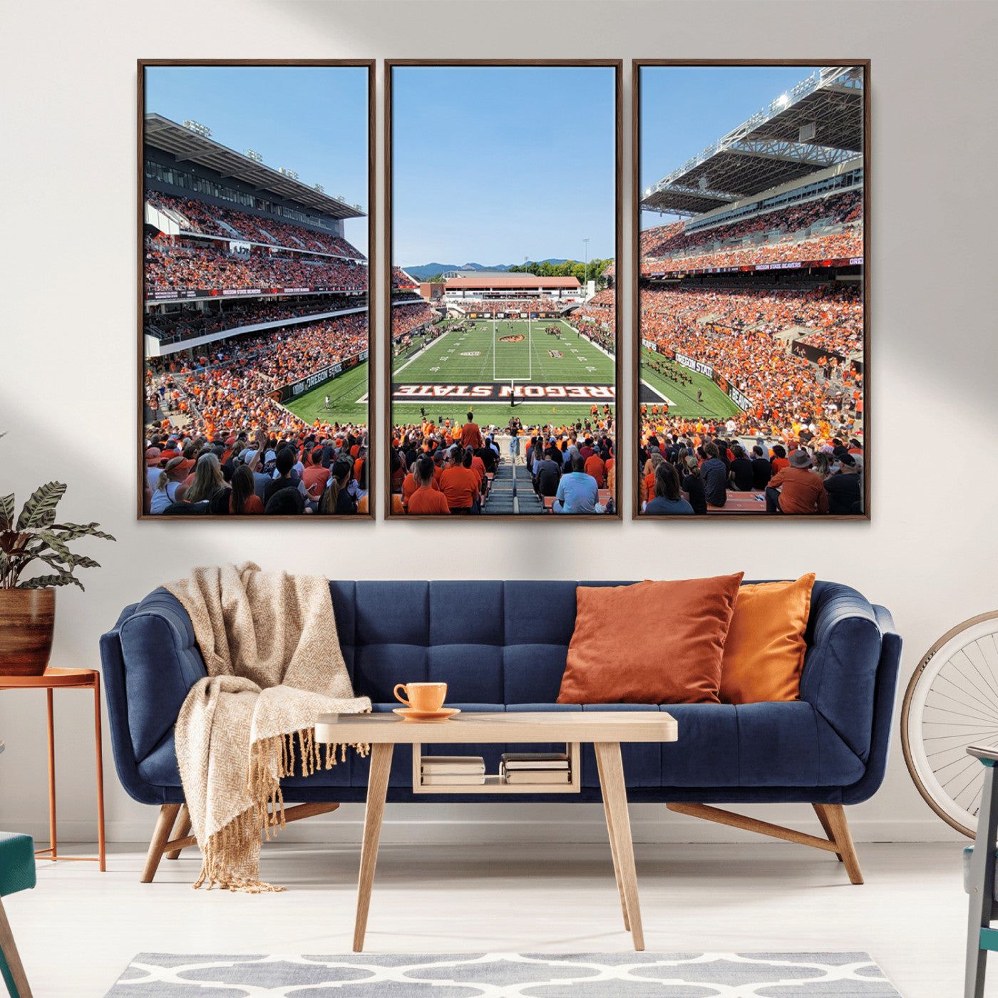 35211-MGV-CV-36X24-Oregon State Beavers Football Team Print - Corvallis Reser Stadium Wall Art Canvas Print