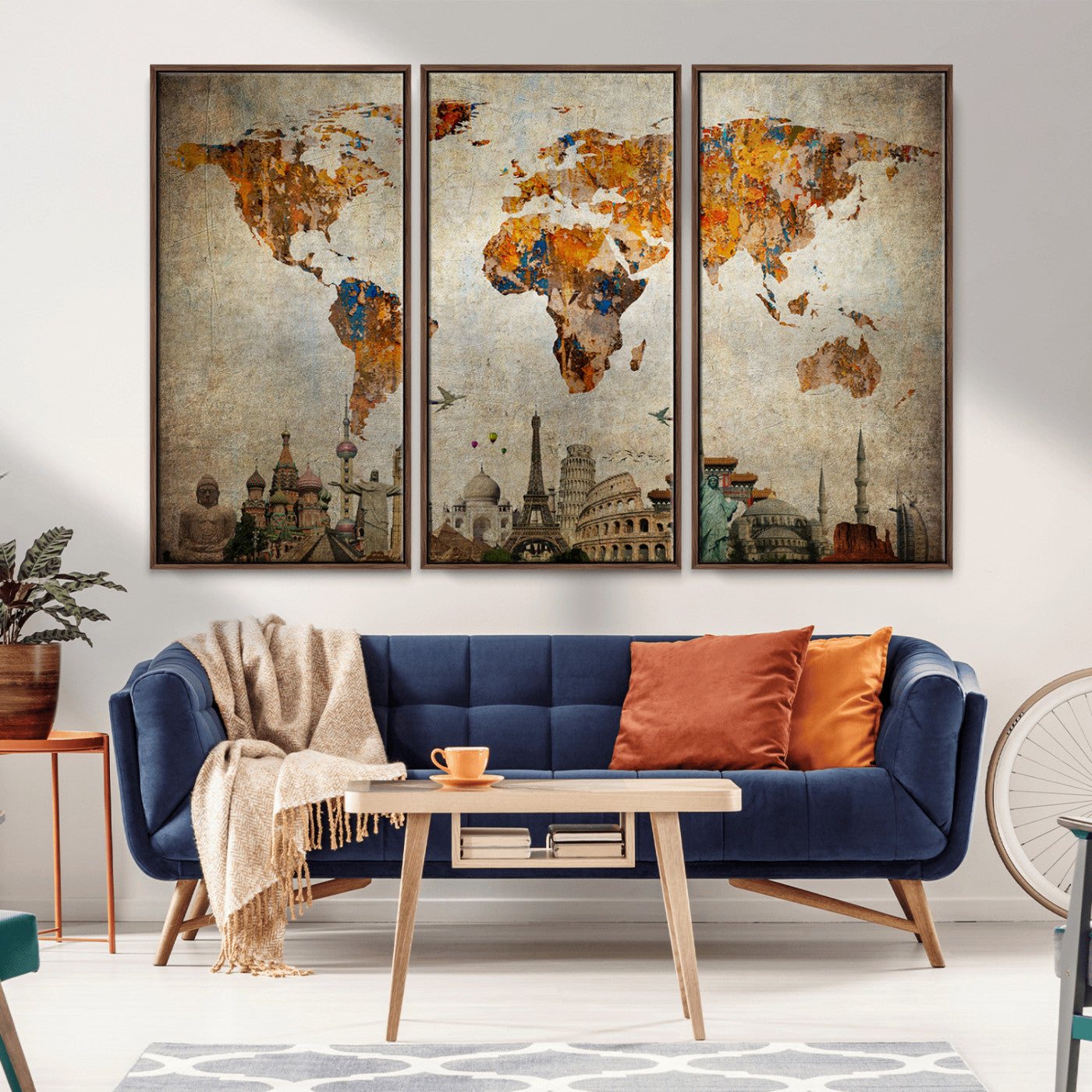 54918-MGV-CV-36X24-Push Pin World Map Canvas Print – Travel Tracker Wall Art for Couples, Perfect Anniversary Gift for Home or Office Decor