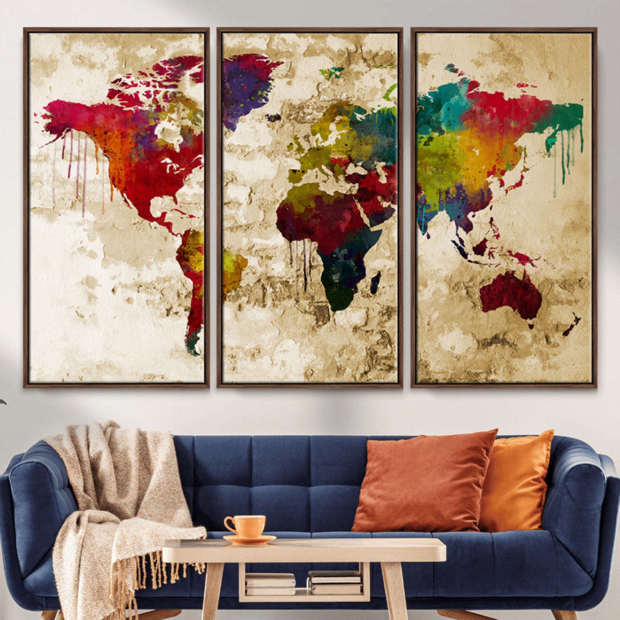 66852-MGV-CV-36X24-Push Pin World Map Canvas Print – Travel Tracker Wall Art for Couples, Perfect Anniversary Gift for Home or Office Decor