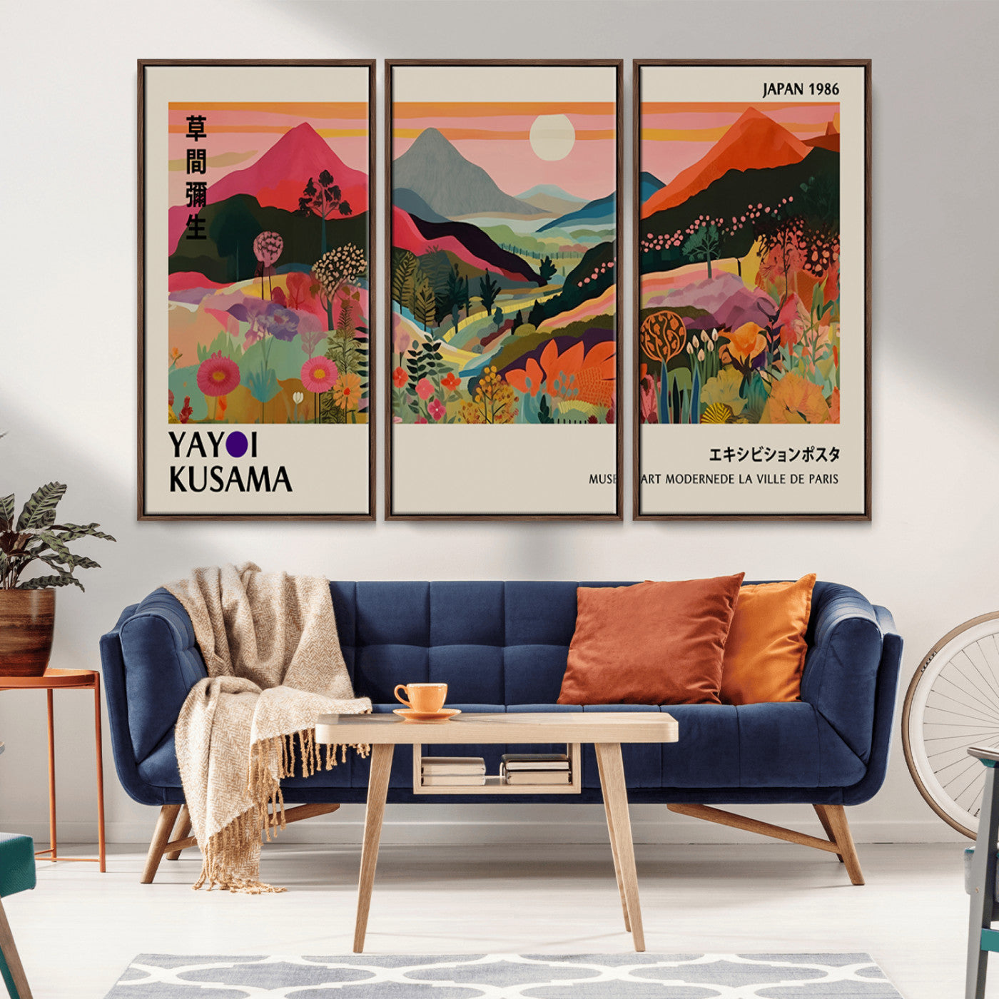 74839-MGV-CV-36X24-Yayoi 1986 Wall Art Print – Vibrant Sabi Sabi Japanese Abstract Design Contemporary Colorful Artwork for Home Office