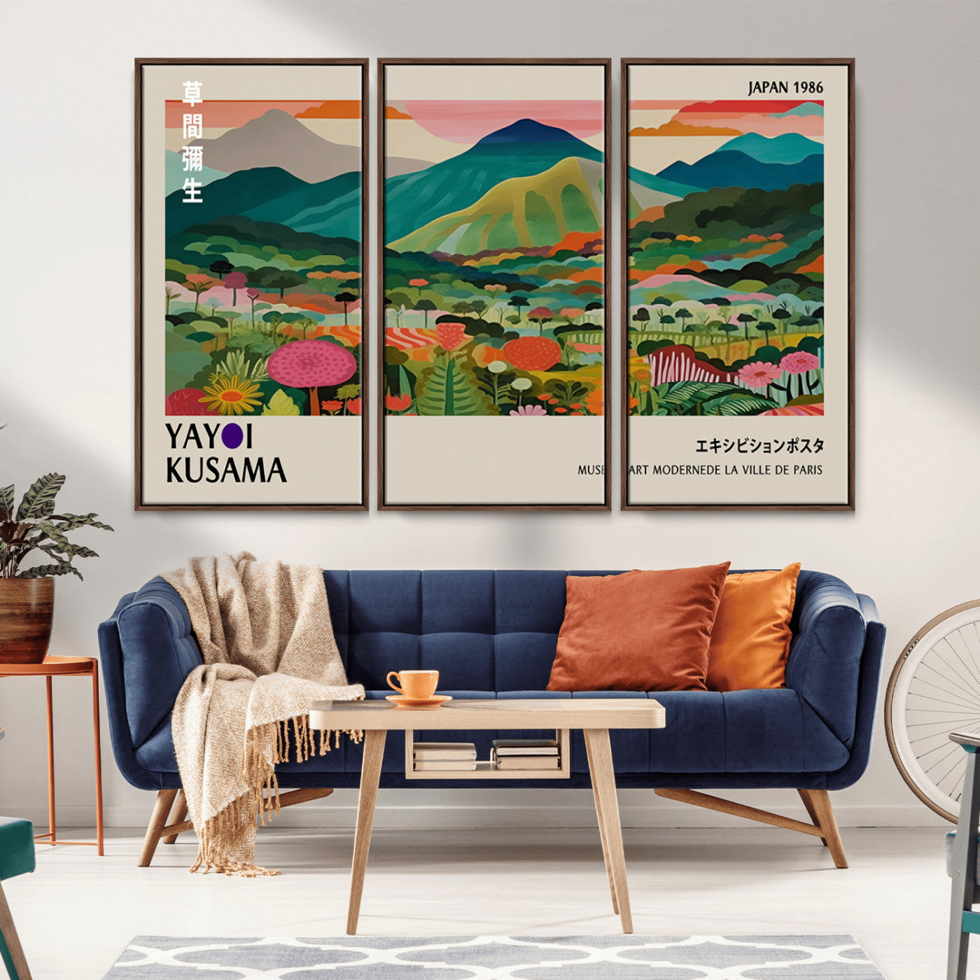 83384-MGV-CV-36X24-Yayoi Kusama Japan 1986 Canvas – Wabi Sabi Japanese Vibrant Abstract Wall Art Contemporary Canvas for Home, Office