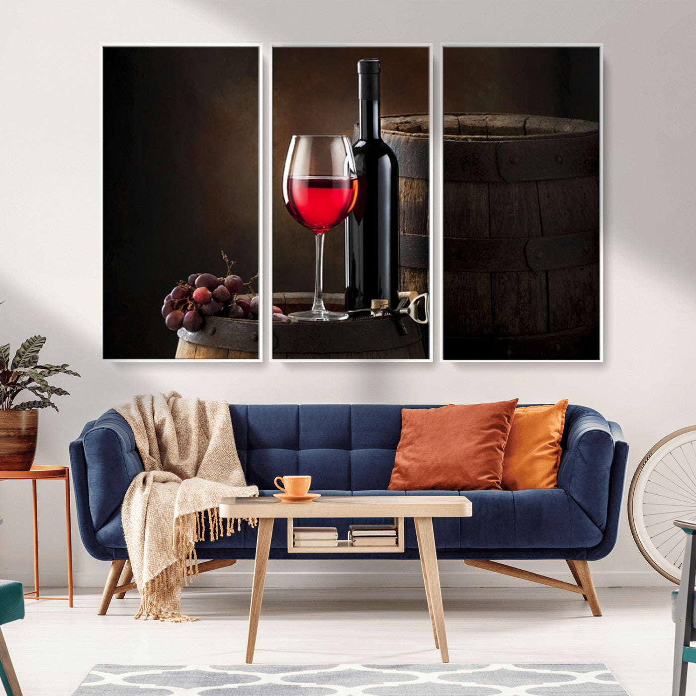 -Red Wine and Bottle Canvas Print