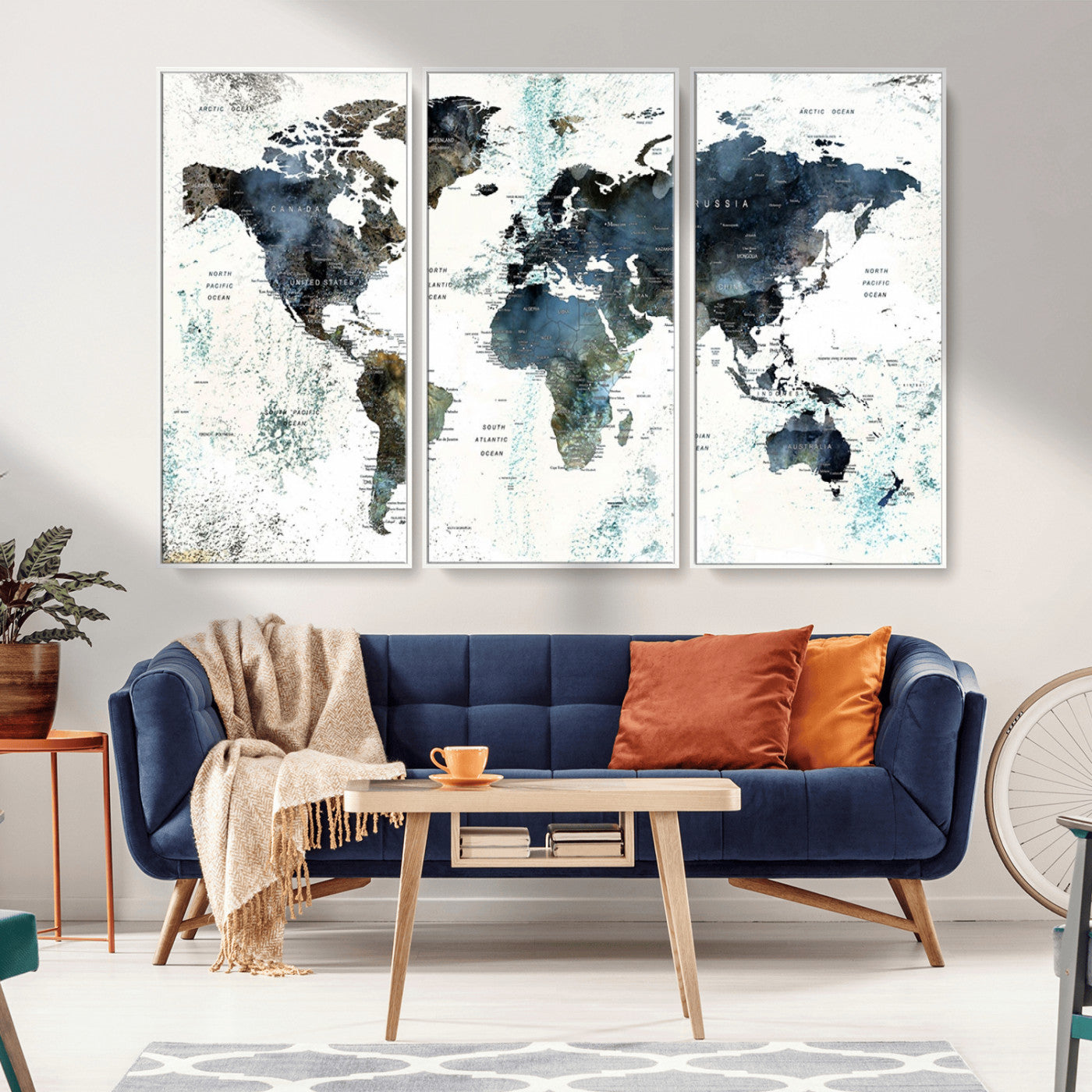 75398-MGV-CV-36X24-Push Pin World Map Canvas Print – Travel Tracker Wall Art for Couples, Perfect Anniversary Gift for Home or Office Decor