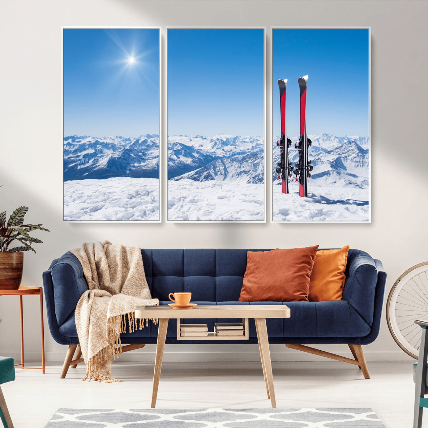 -Ski Season Snow Wall Art Canvas Print
