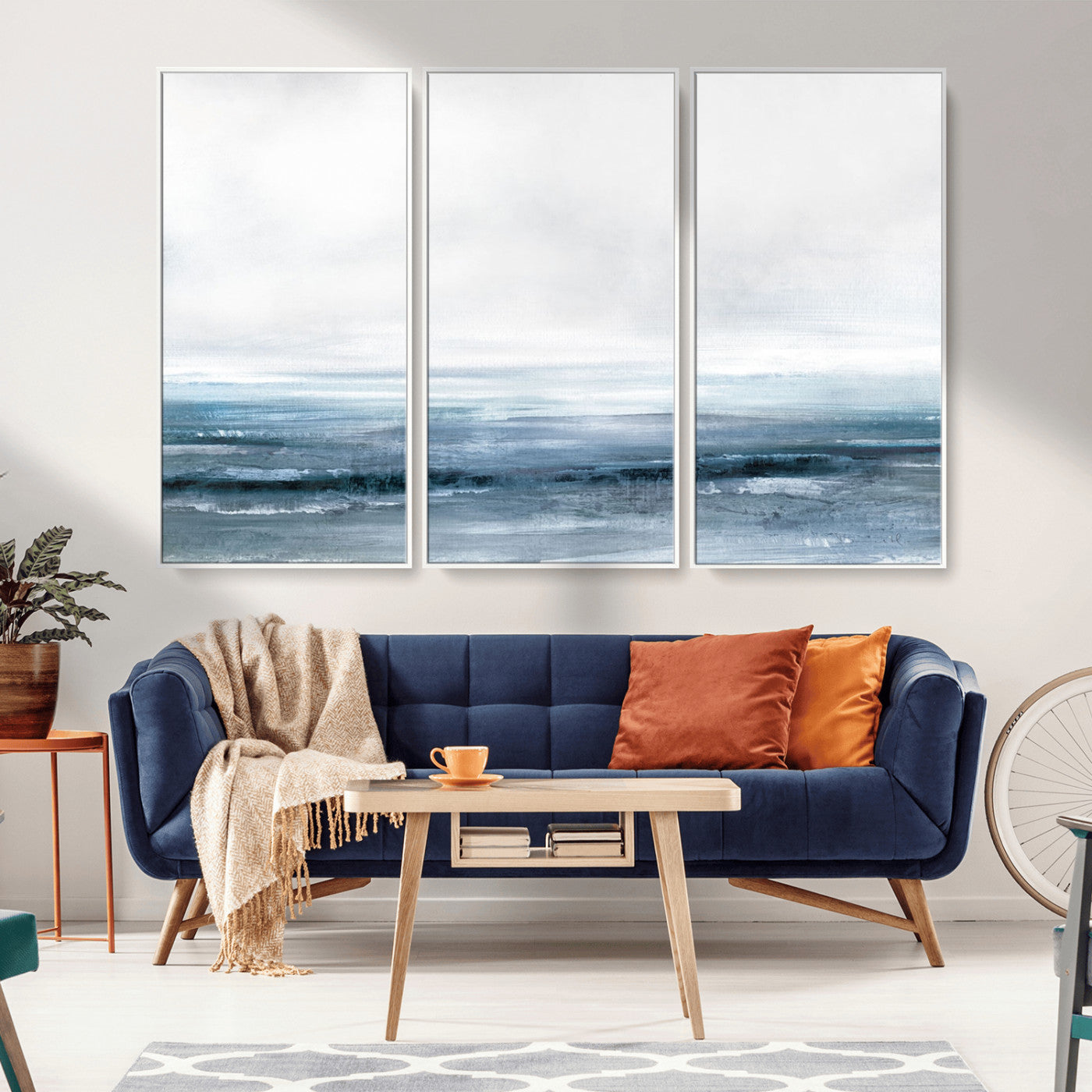 65702-MGV-CV-36X24-Blue Ocean Abstract Artwork Wall Art Canvas Print