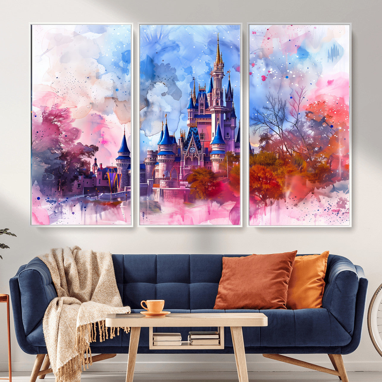 58662-MGV-CV-36X24 - Disney Wall Art: Dreamy Watercolor Cinderella Castle Canvas Print