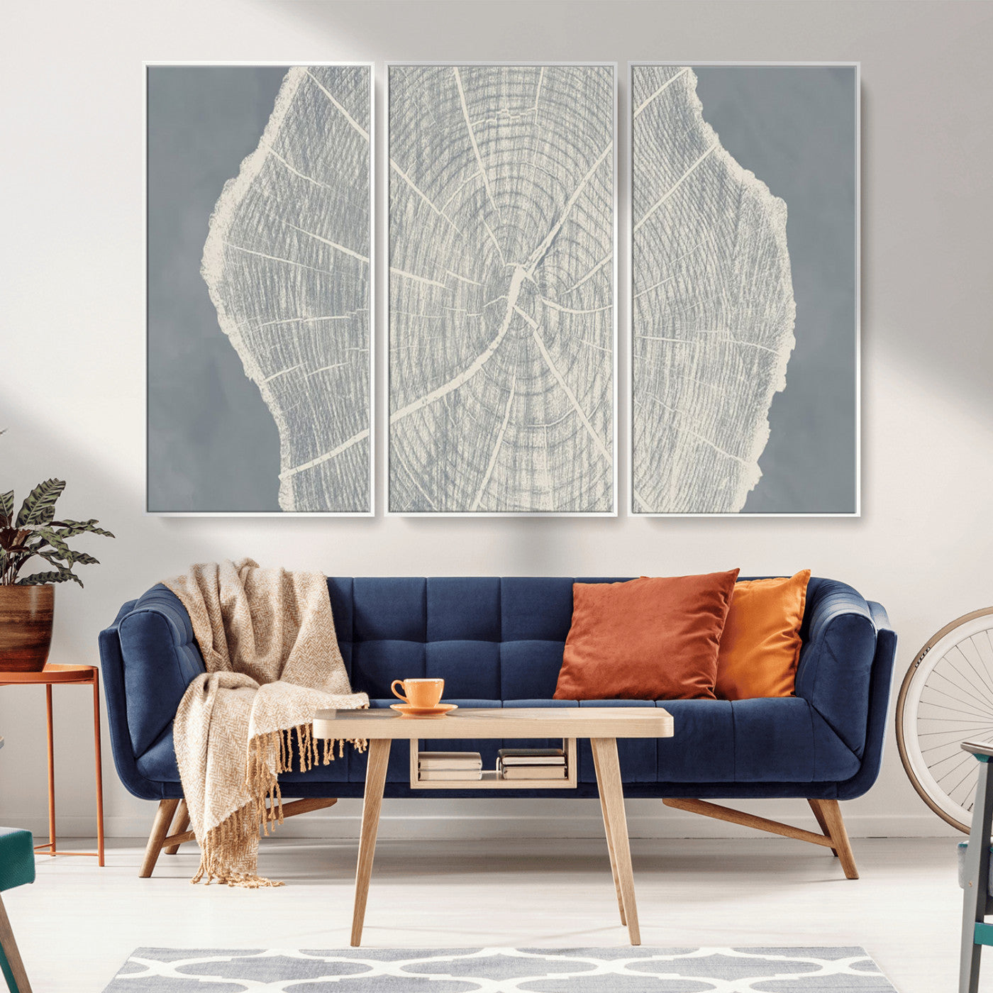 25547-MGV-CV-36X24-Abstract Tree Ring Wall Art Canvas Print – Nature-Inspired, Ready to Hang, Modern Home Decor
