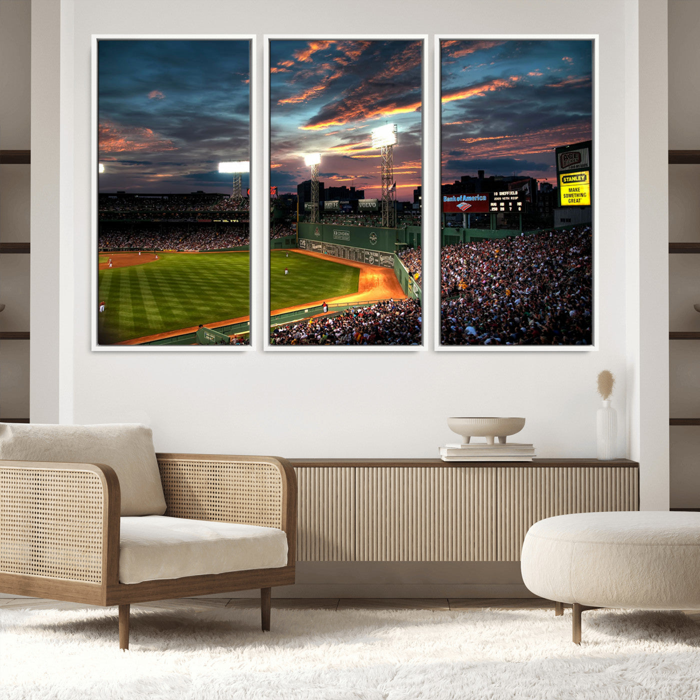 66781-MGV-FC-60X40-3P_White-Fenway Park Wall Art Canvas Print | Large Baseball Stadium Canvas Print for Boston Red Sox Fans |