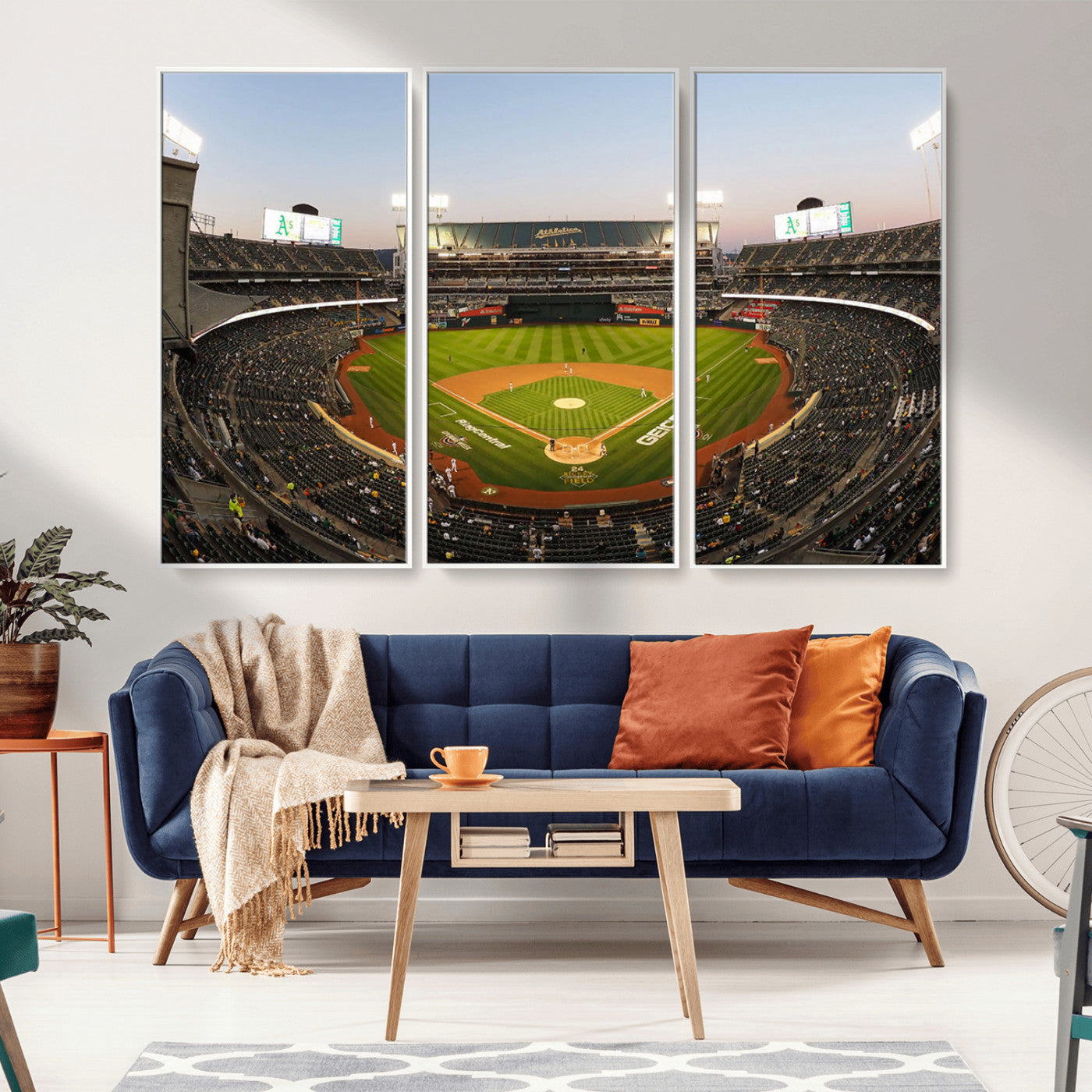 -Oakland Athletics Baseball Team Print - RingCentral Coliseum Stadium Wall Art Canvas Print