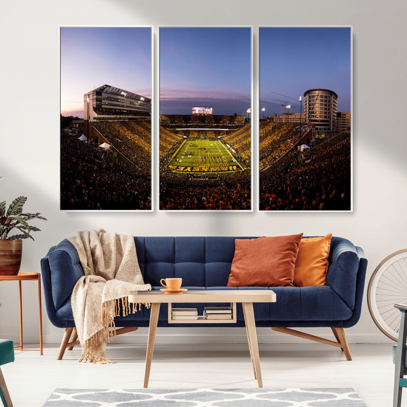 82557-MGV-CV-36X24-Iowa Hawkeyes Kinnick Stadium Wall Art Canvas Print, Framed Iowa Hawkeyes Kinnick Stadium Canvas