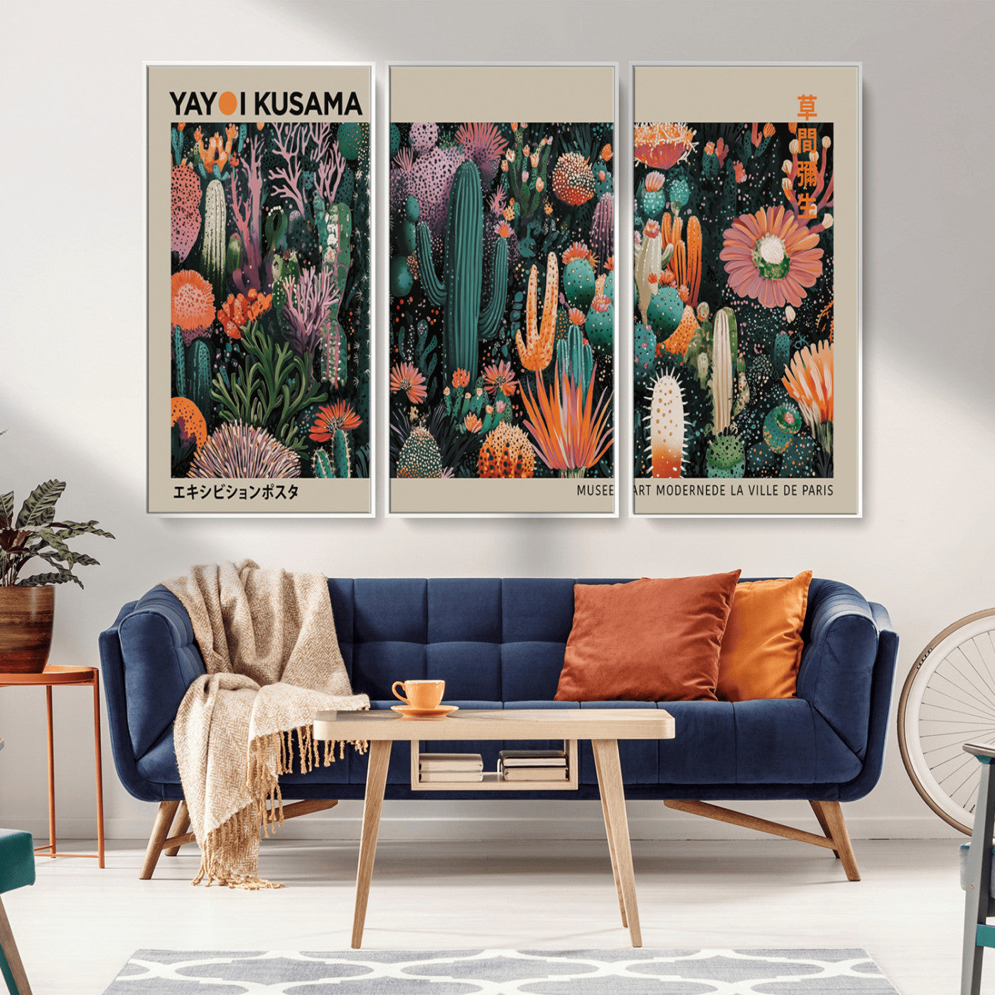 20505520-MGV-CV-36X24-Yayoi Kusama Art Print Canvas – Abstract Mount Fuji Japanese Wall Art Contemporary Modern Artwork for Home, Office