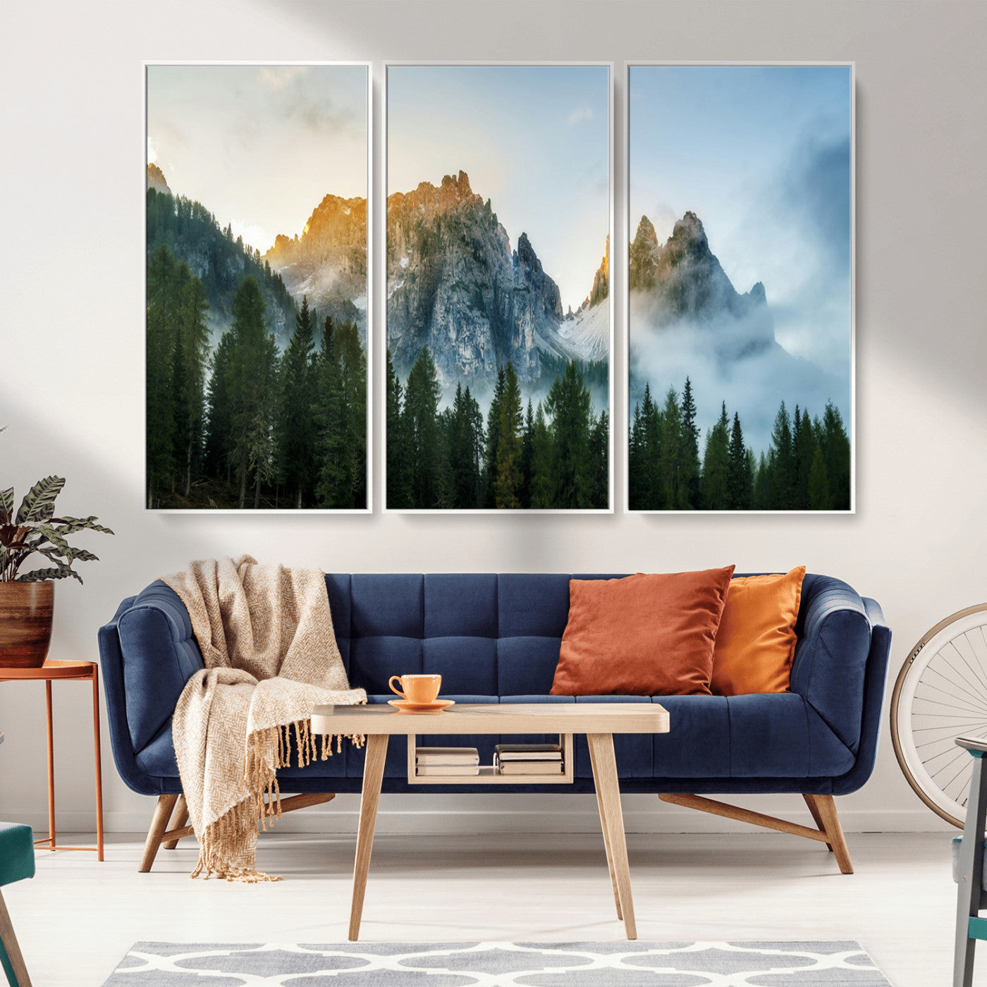 21145440-MGV-CV-36X24-Wilderness Wall Art Canvas Print – Misty Forest Nature Landscape Photography Rustic Scenic Artwork for Home, Office