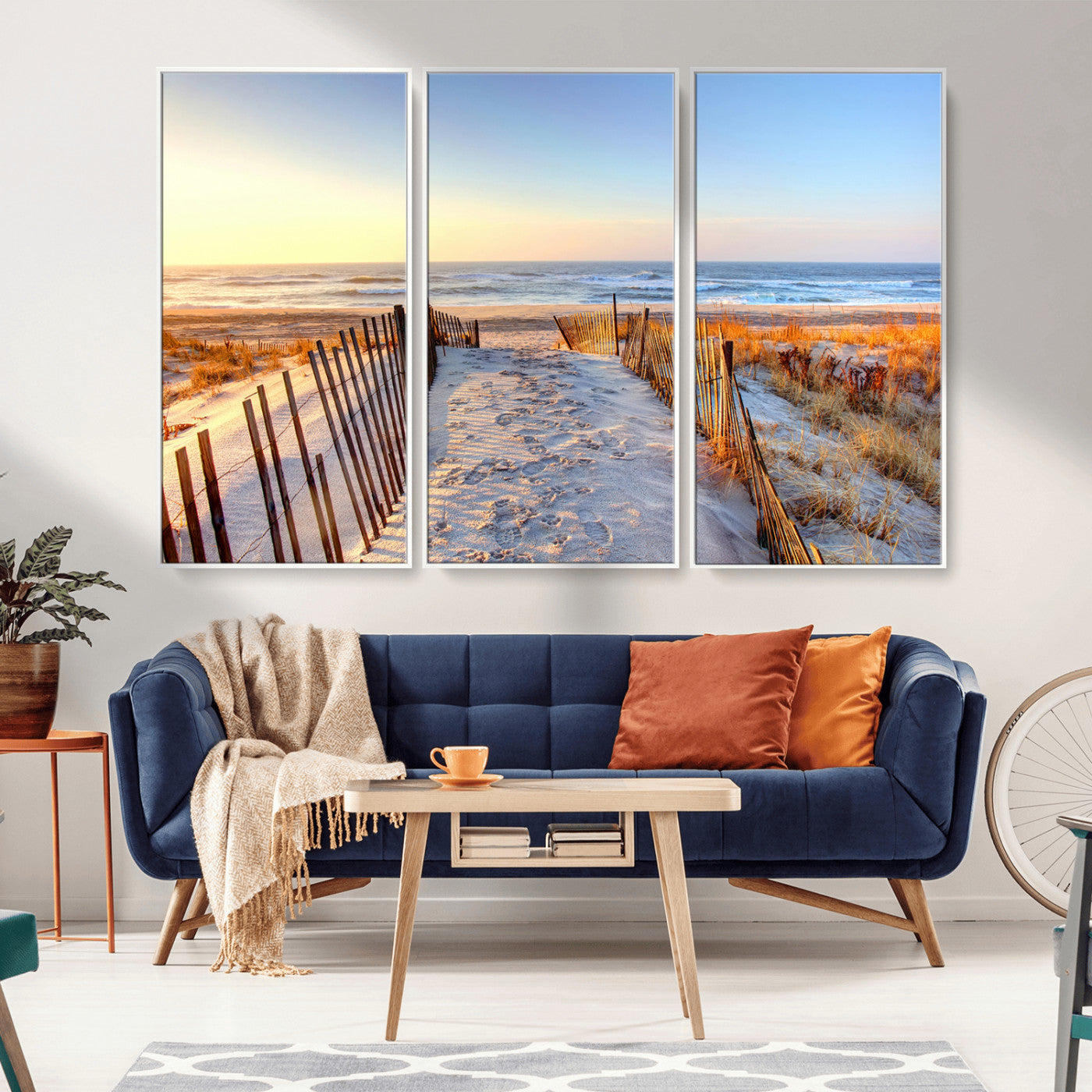 73351887-MGV-CV-36X24-Ocean Sunset Wall Art Canvas Print – Nautical Beach Photography Summer Coastal Serenity Artwork for Home, Office