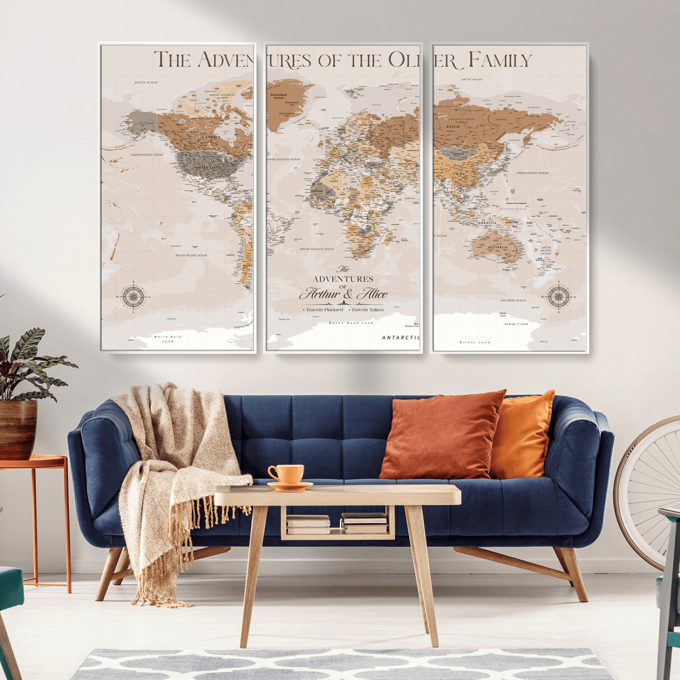 -Personalized Push Pin World Map Canvas – Custom Framed Travel Tracker Wall Art, Large Adventure Map with Pins for Home, Office