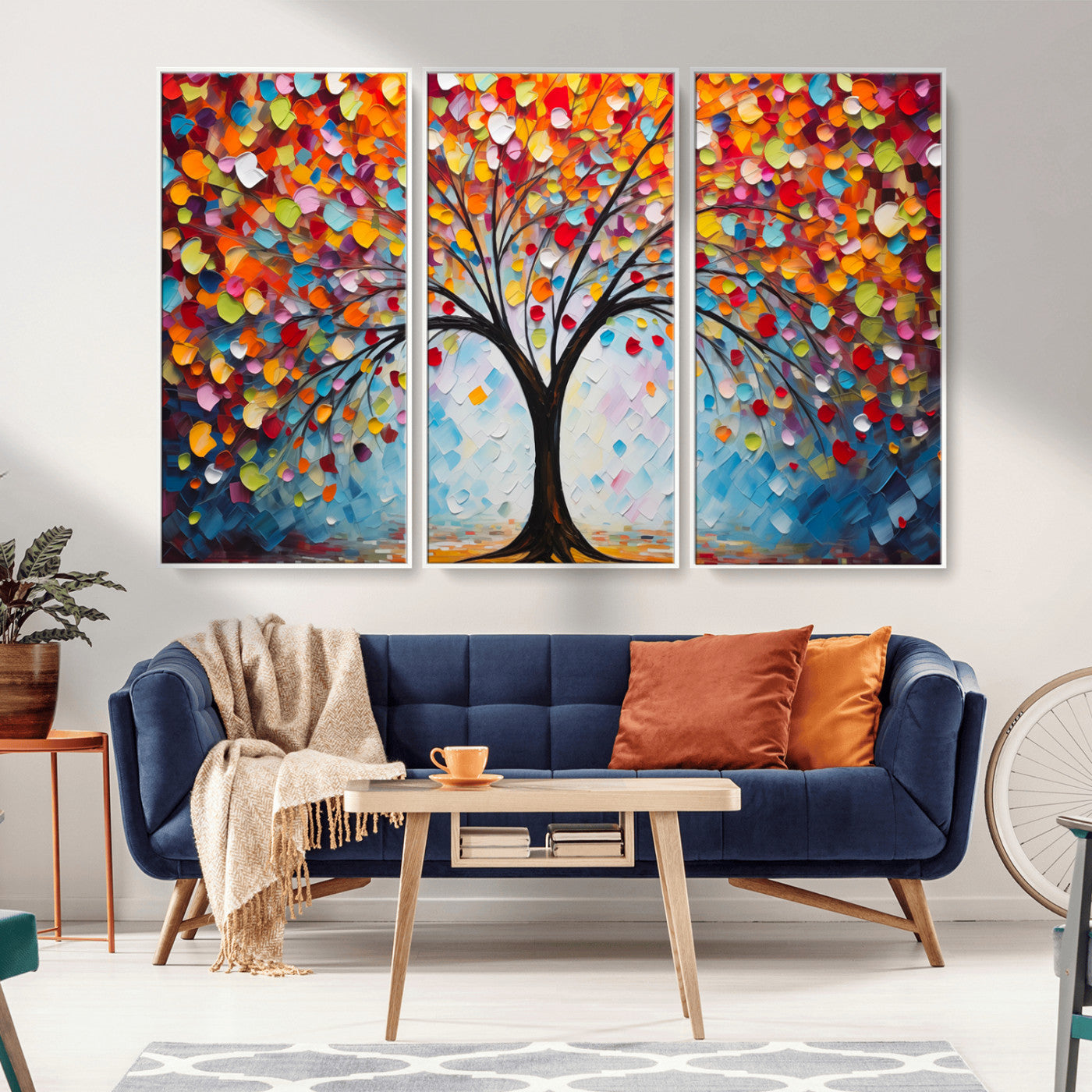 HS2447-MGV-CV-36X24-Vibrant Tree of Life Canvas Wall Art – Colorful Abstract Nature in Modern Decor - Ready to Hang