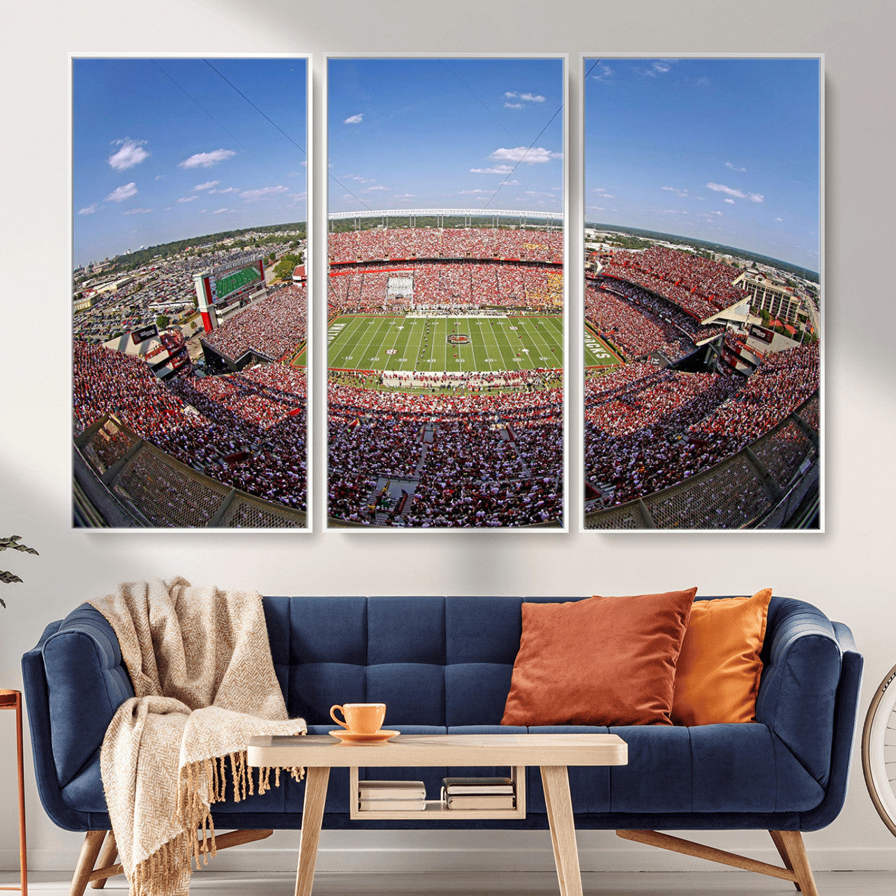 29492070-MGV-FC-48X32-3P - William Brice Stadium Wall Art Canvas Print – Stadium Crowd Sports Field Outdoor Event Football Game Artwork for Home Office